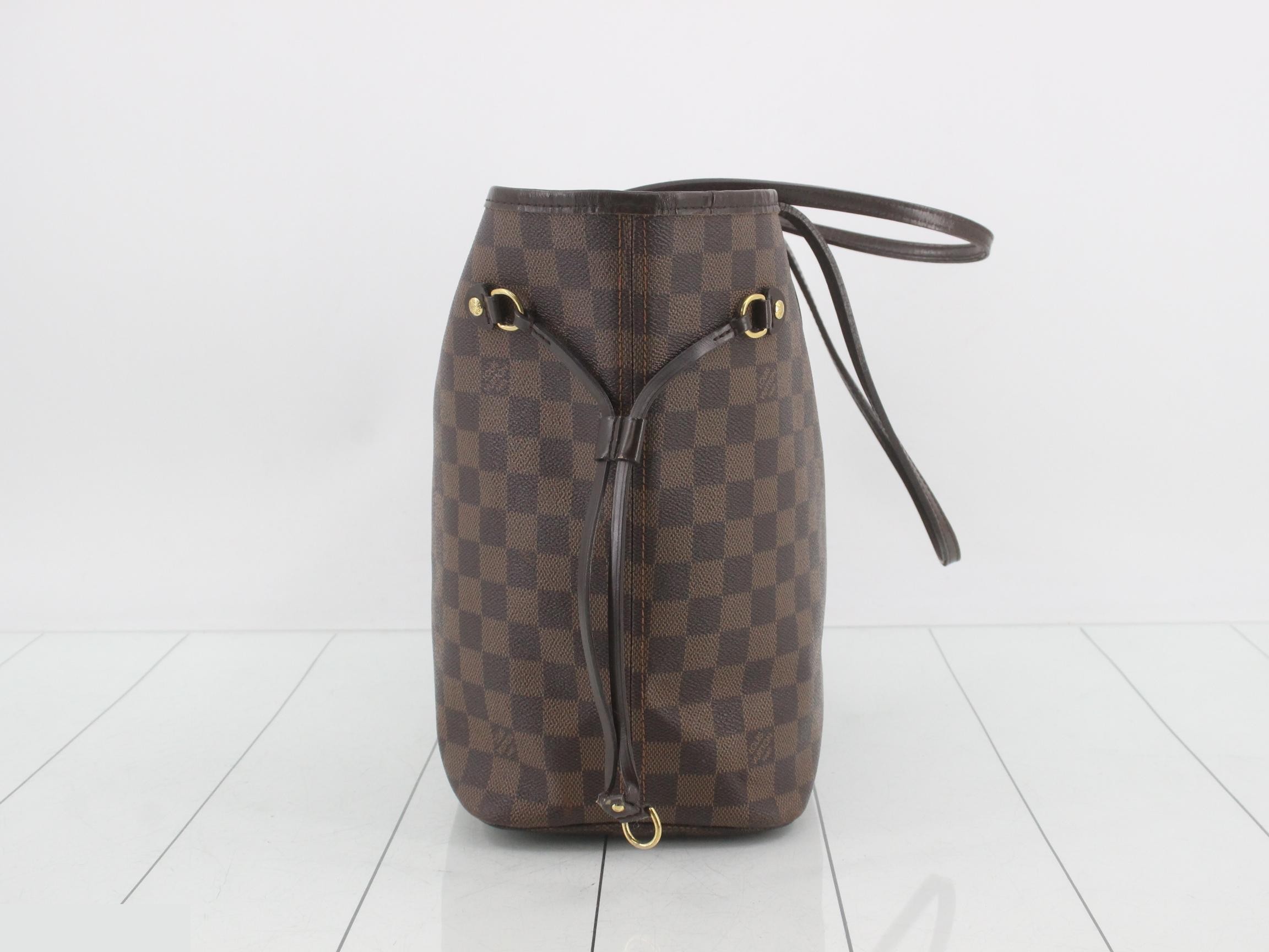 Neverfull MM Damier Ebene Brown Tote Bag — view 4