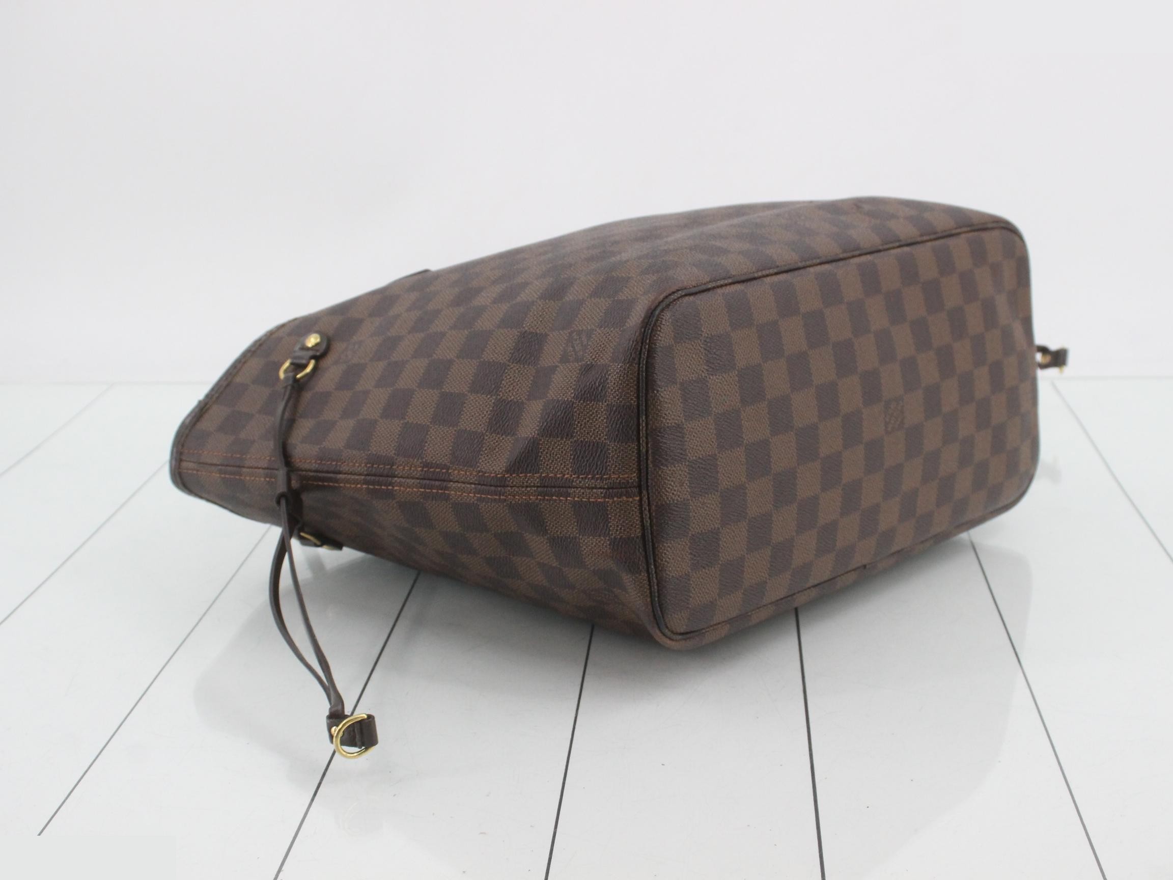 Neverfull MM Damier Ebene Brown Tote Bag — view 5