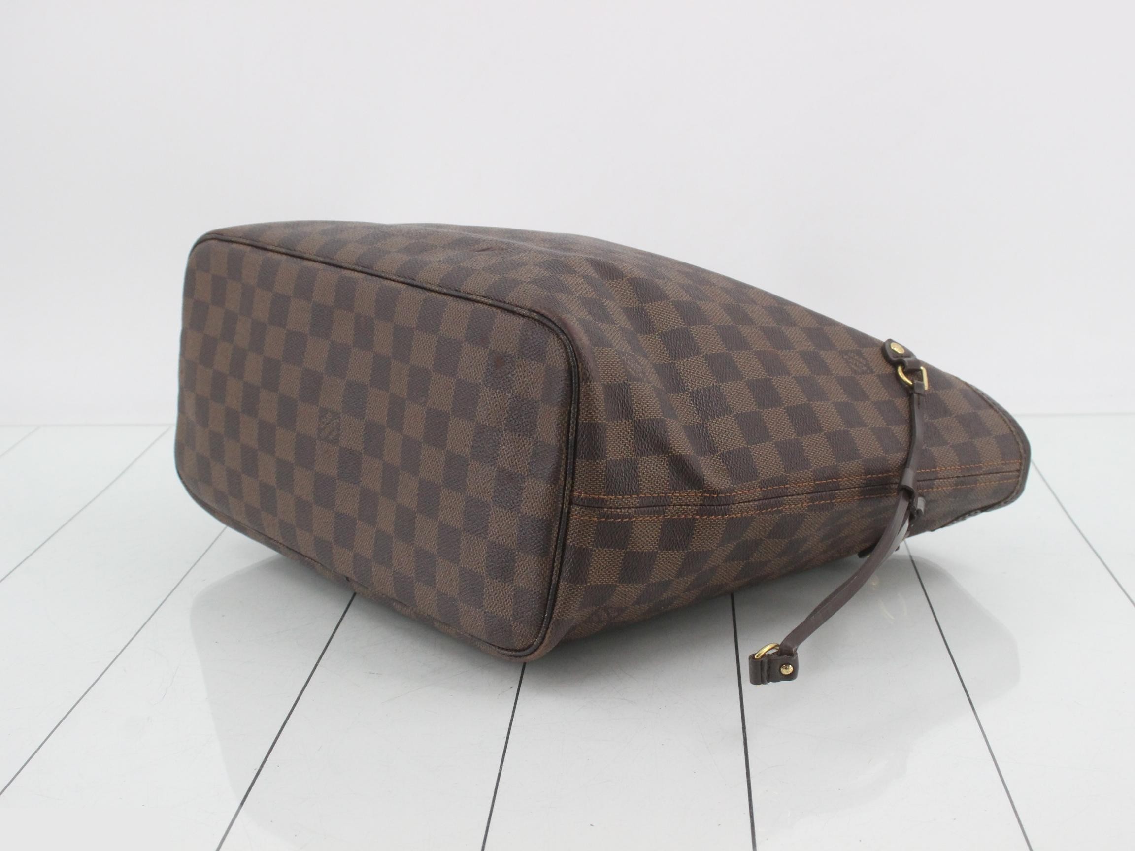 Neverfull MM Damier Ebene Brown Tote Bag — view 6