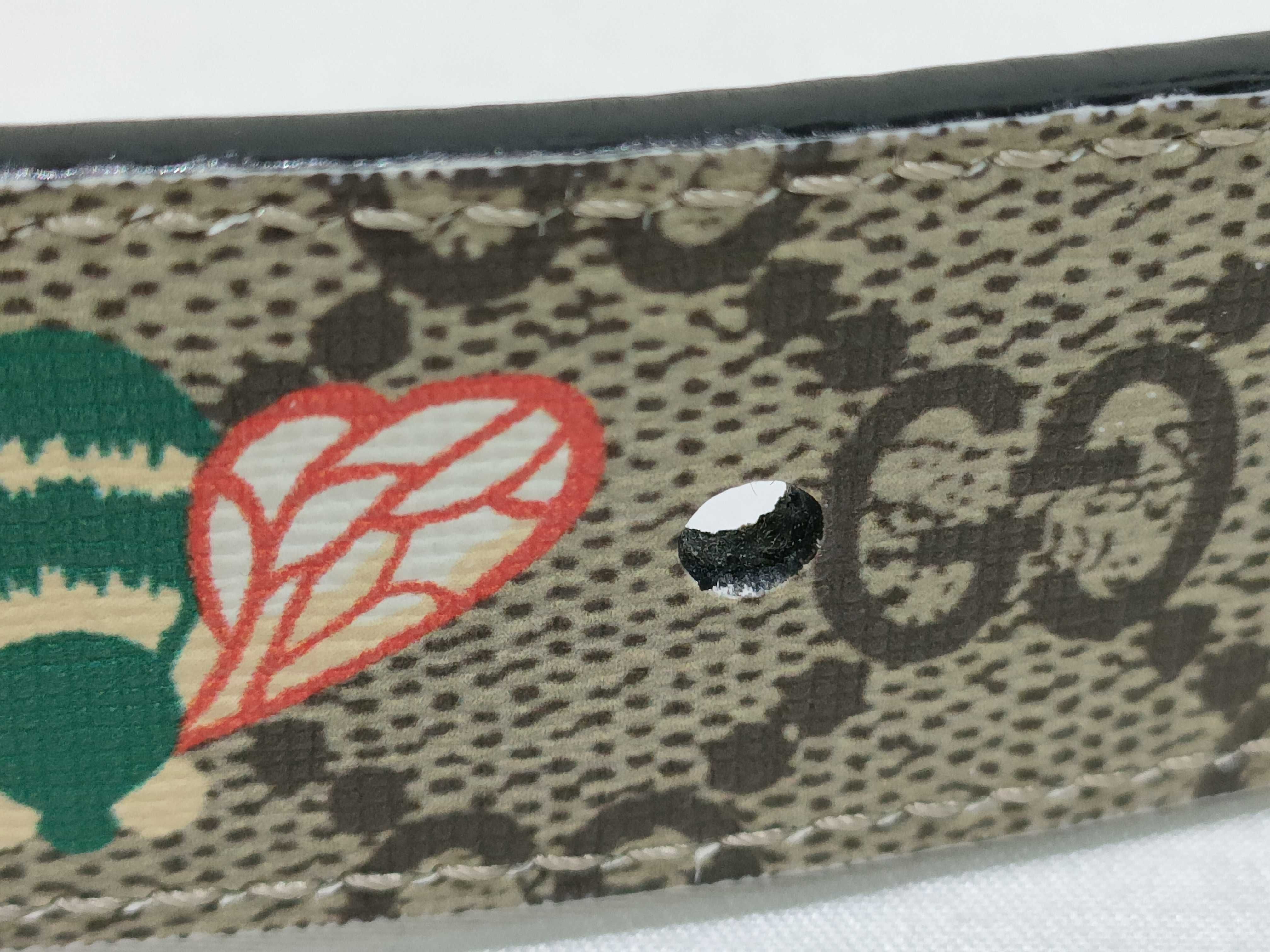 GG Supreme x Bee Print 480199 Canvas x Leather Belt — view 4