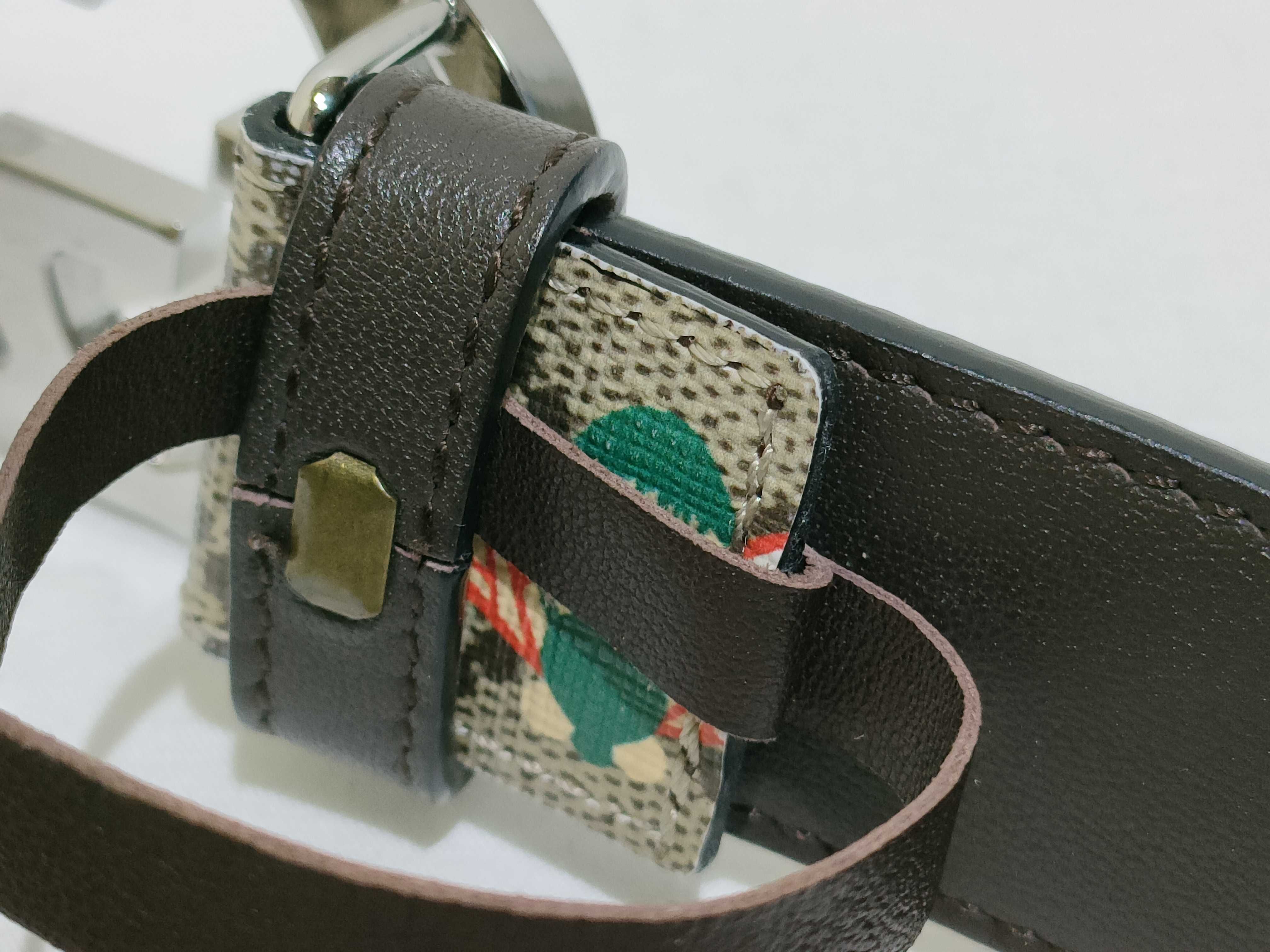 GG Supreme x Bee Print 480199 Canvas x Leather Belt — view 7