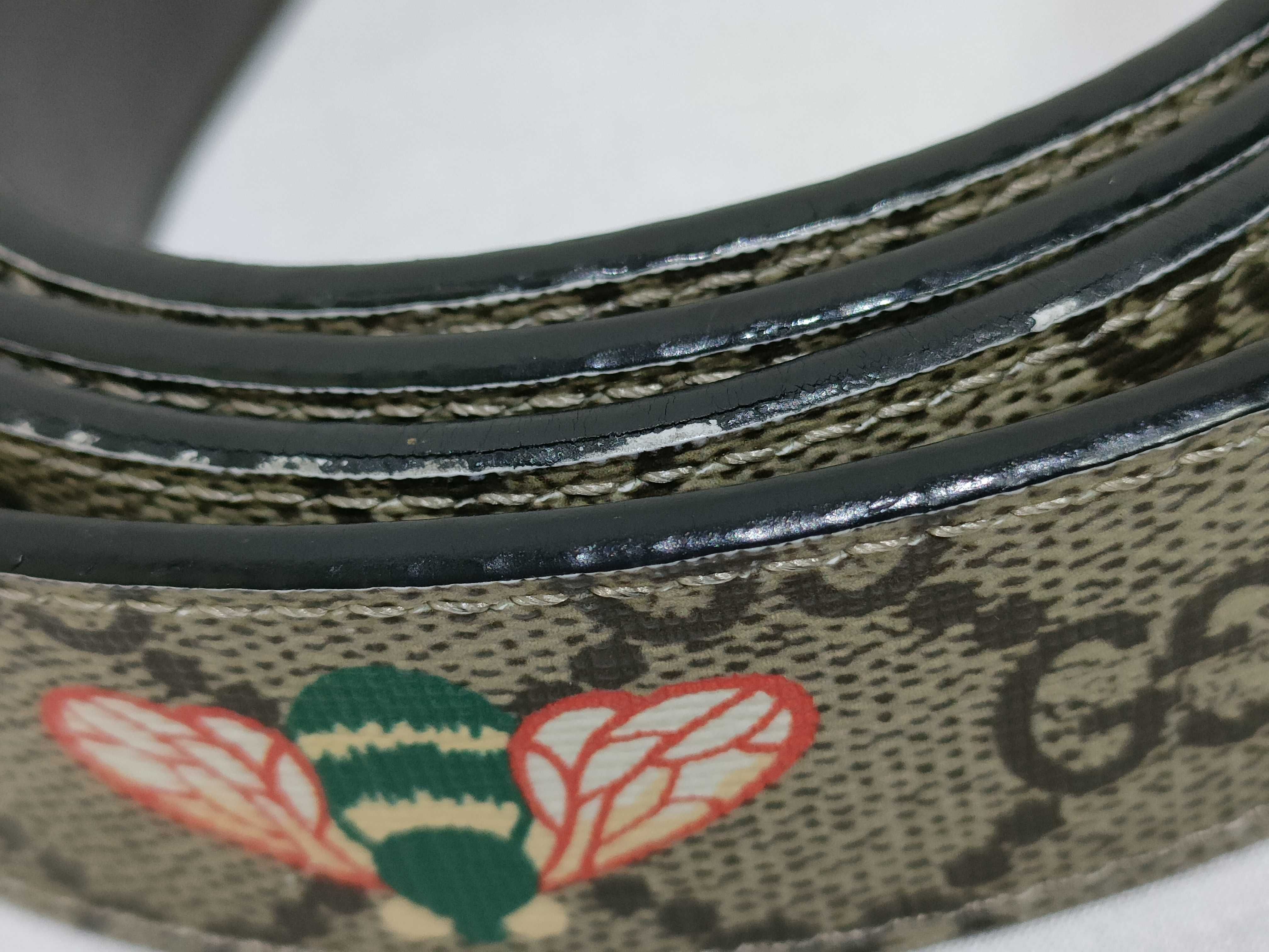 GG Supreme x Bee Print 480199 Canvas x Leather Belt — view 10