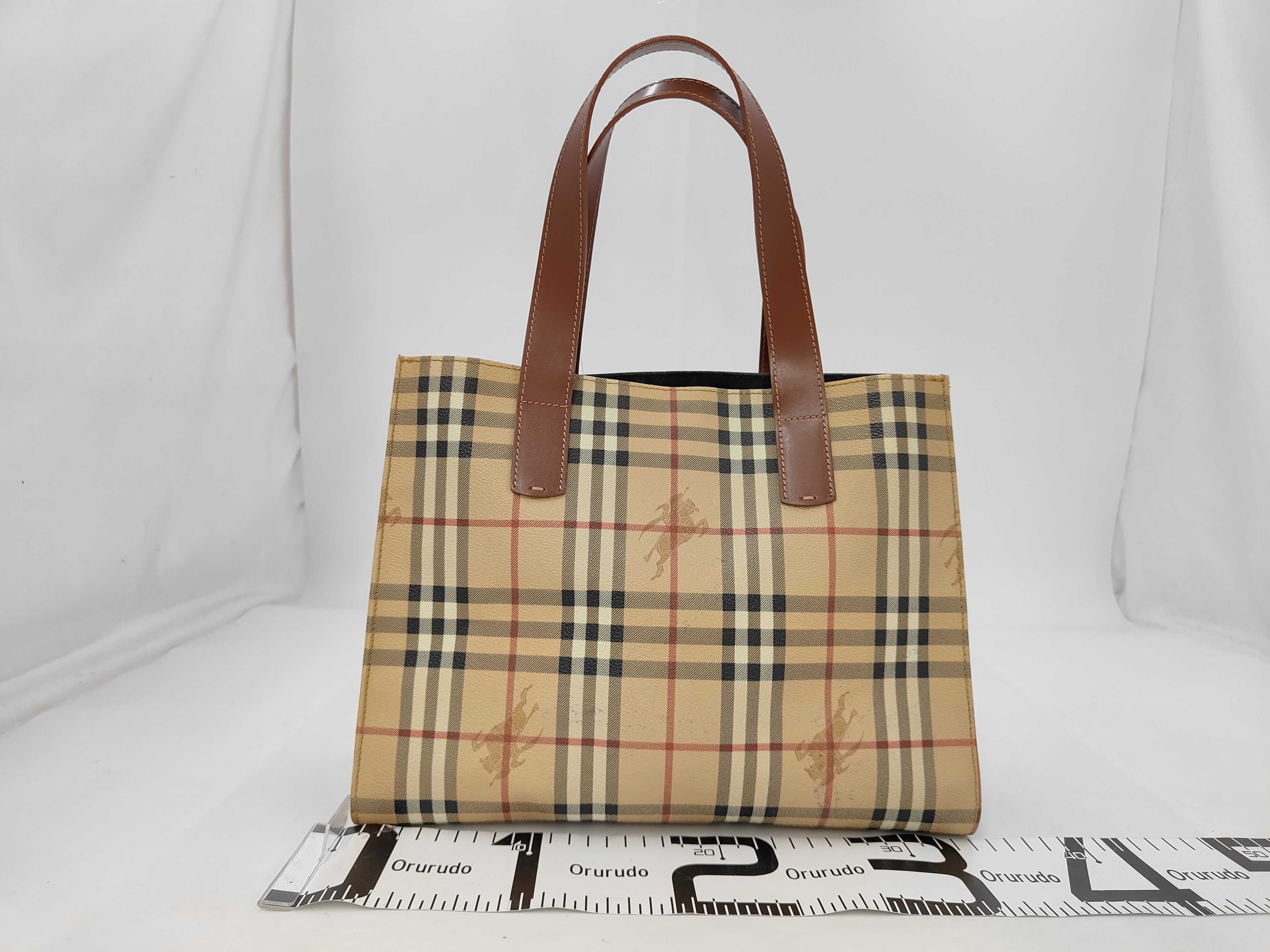 Leather Tote Bag, Nova Check Pattern Handbag — view 2