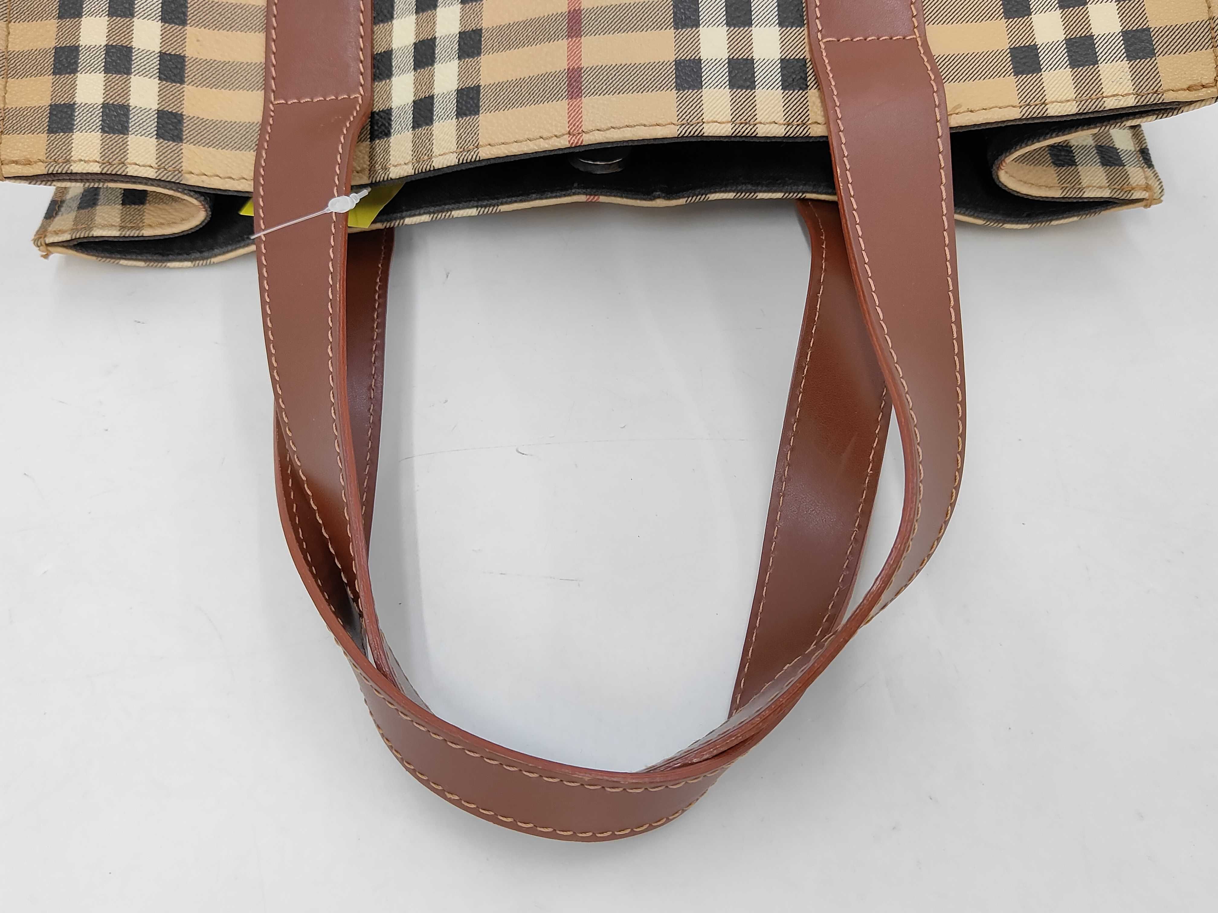 Leather Tote Bag, Nova Check Pattern Handbag — view 5