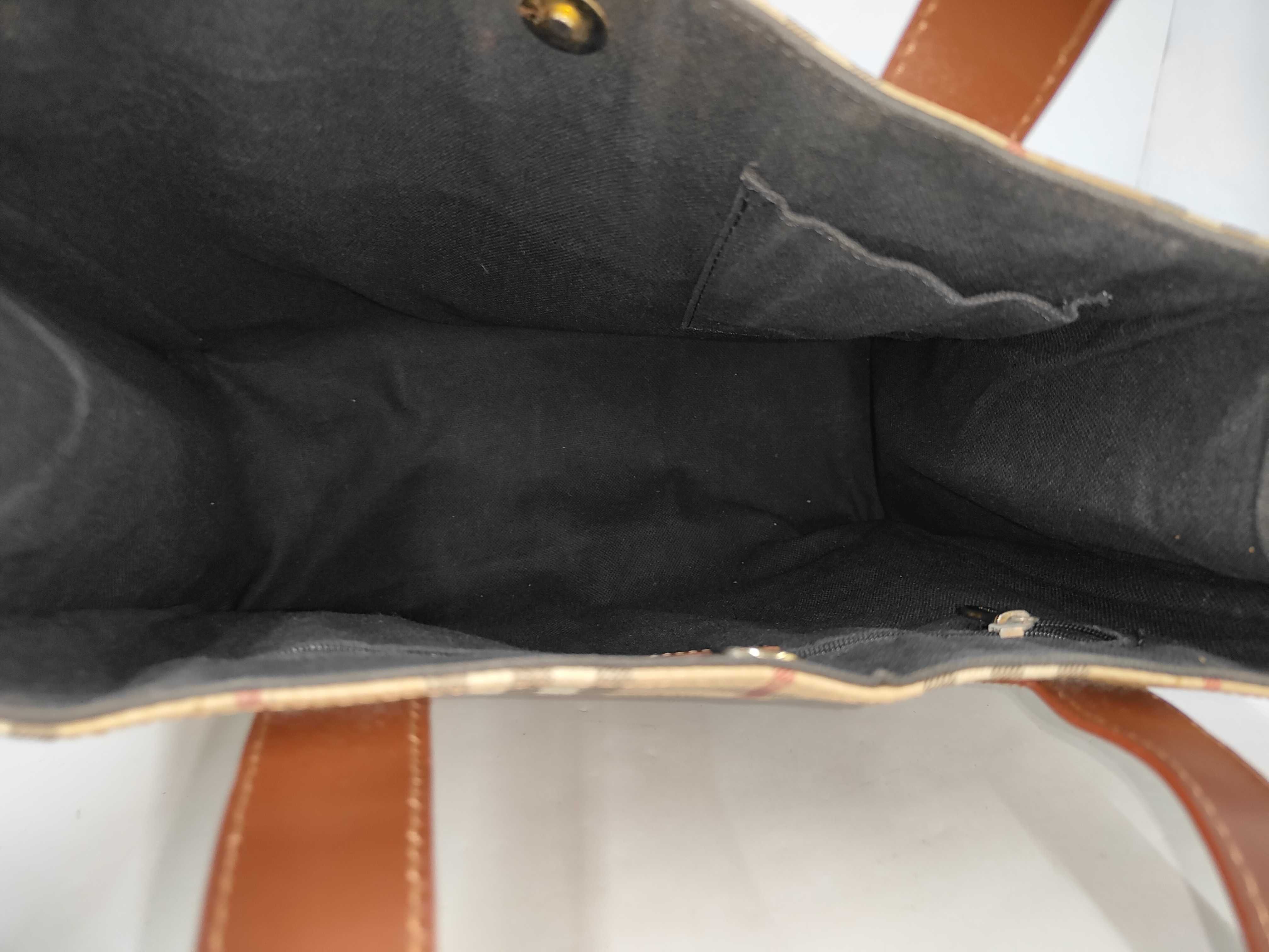 Leather Tote Bag, Nova Check Pattern Handbag — view 7