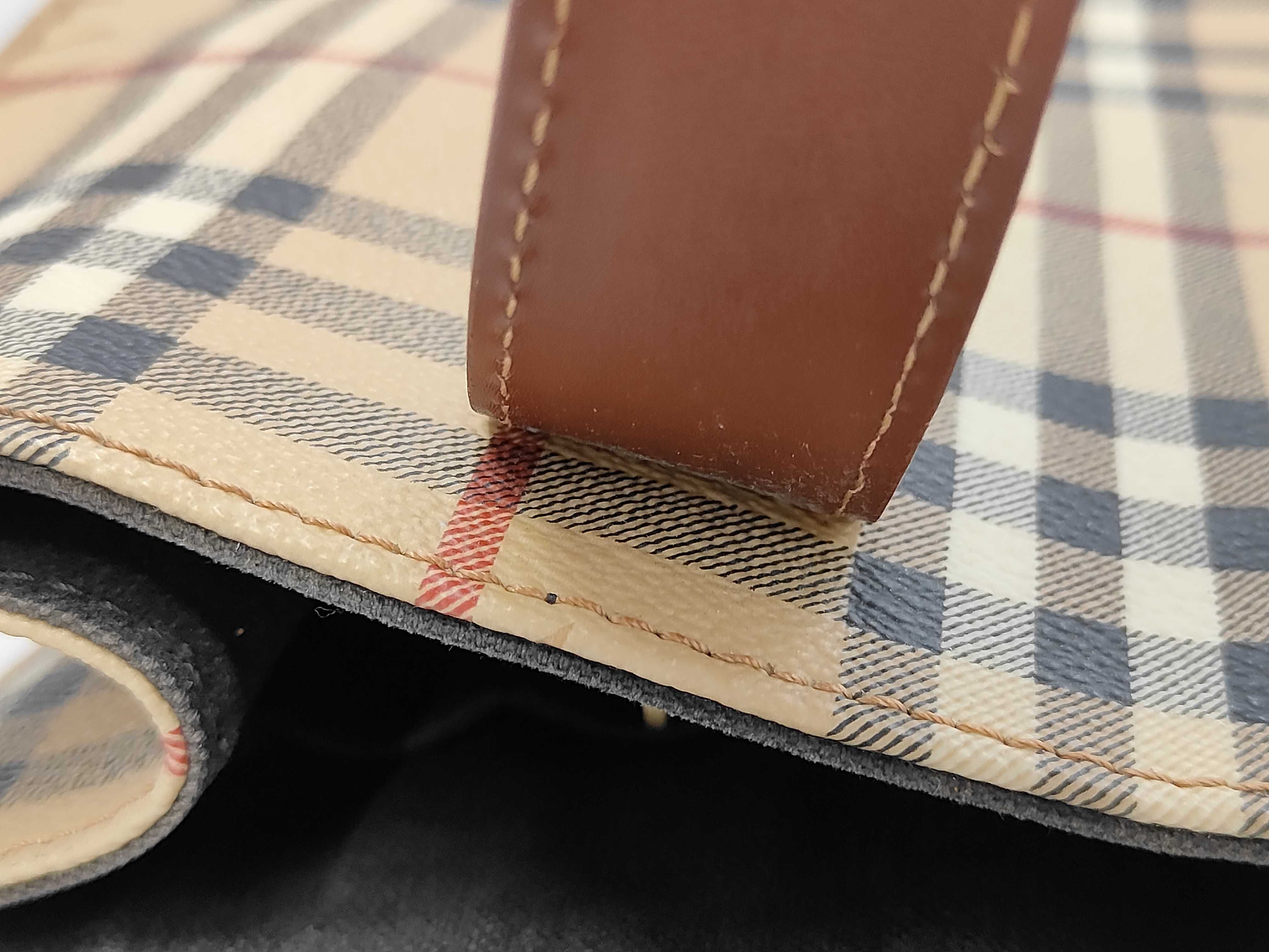 Leather Tote Bag, Nova Check Pattern Handbag — view 9