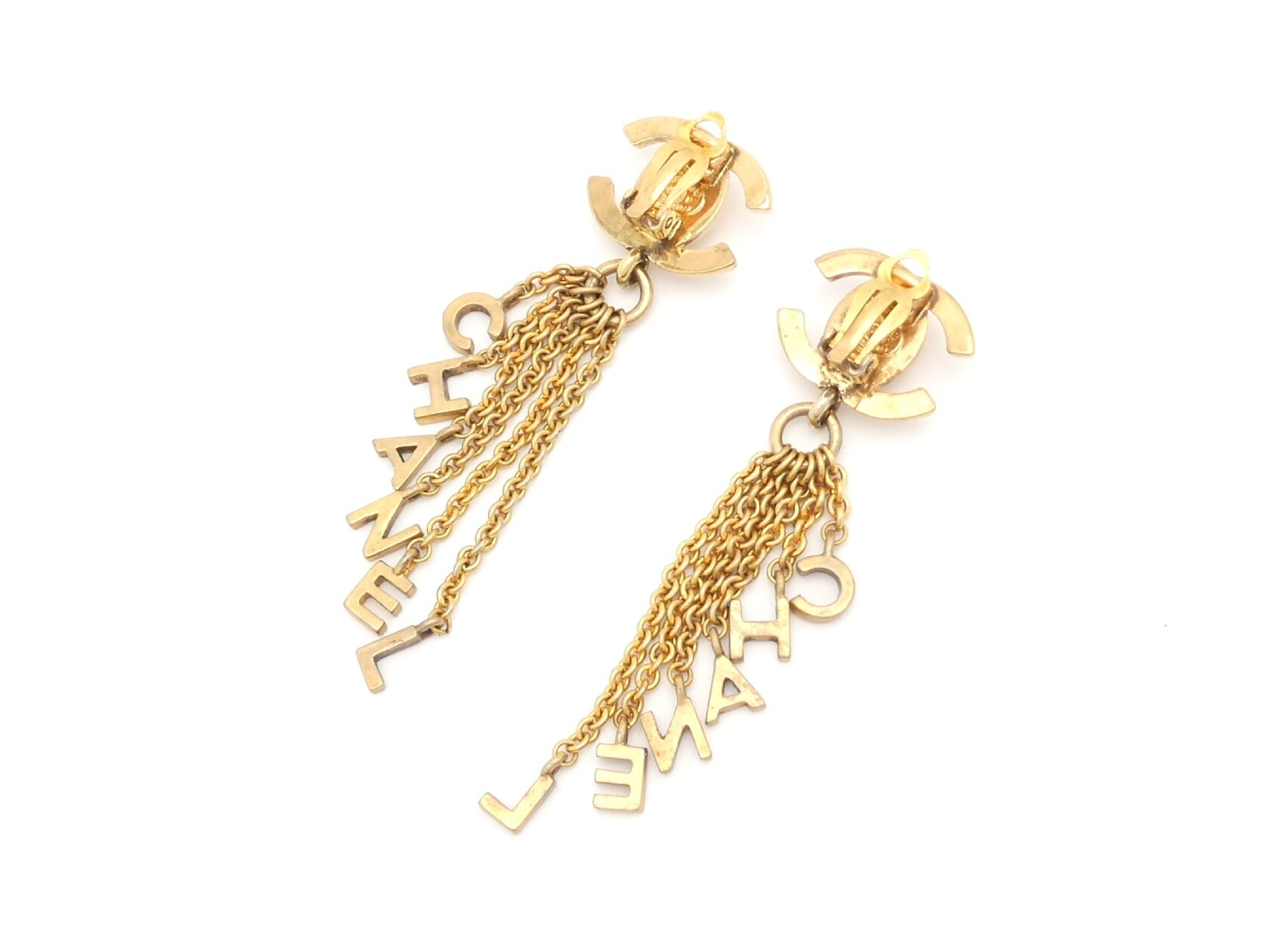 Coco Mark Logo Gold Earrings — view 2