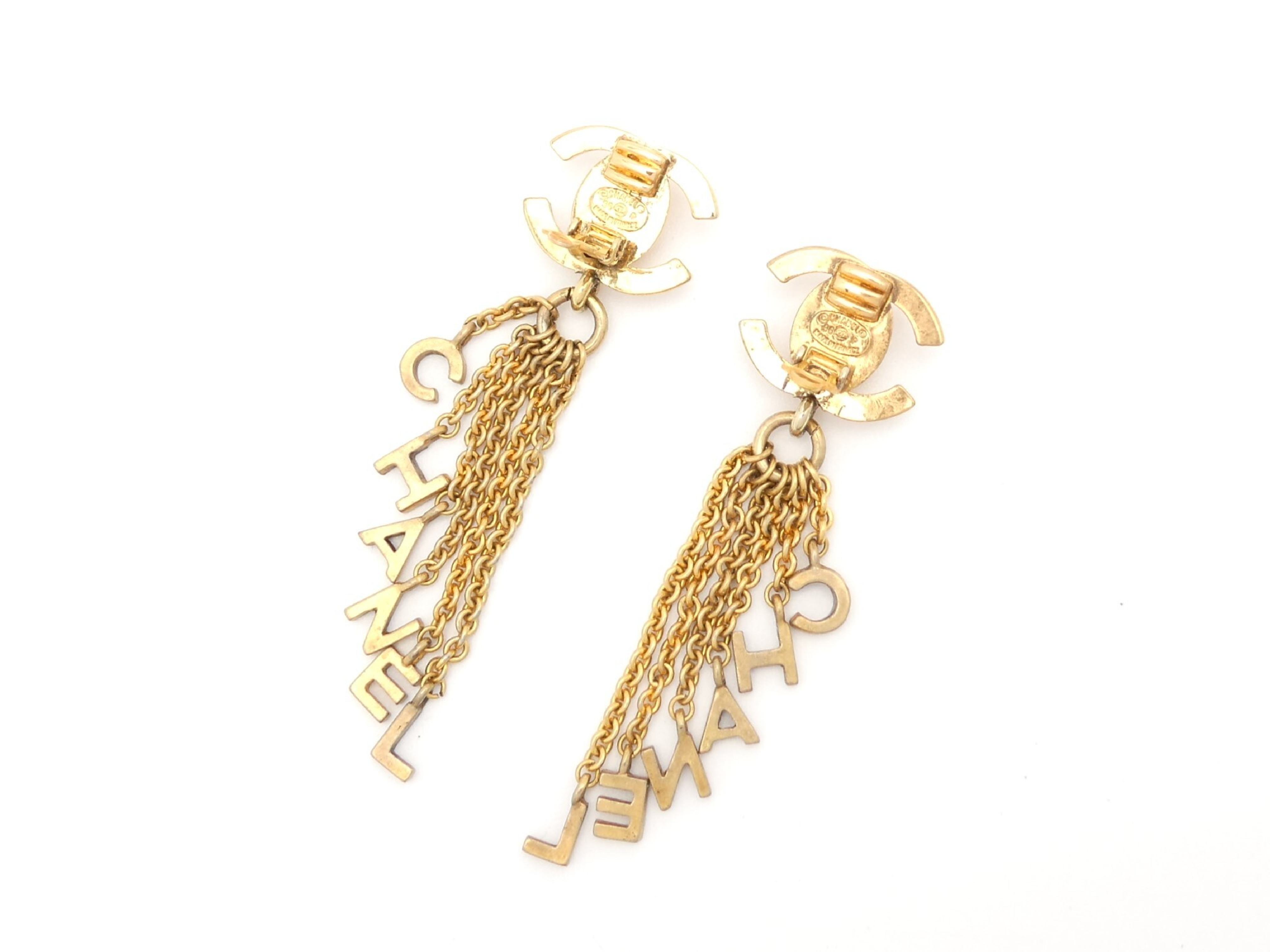 Coco Mark Logo Gold Earrings — view 3