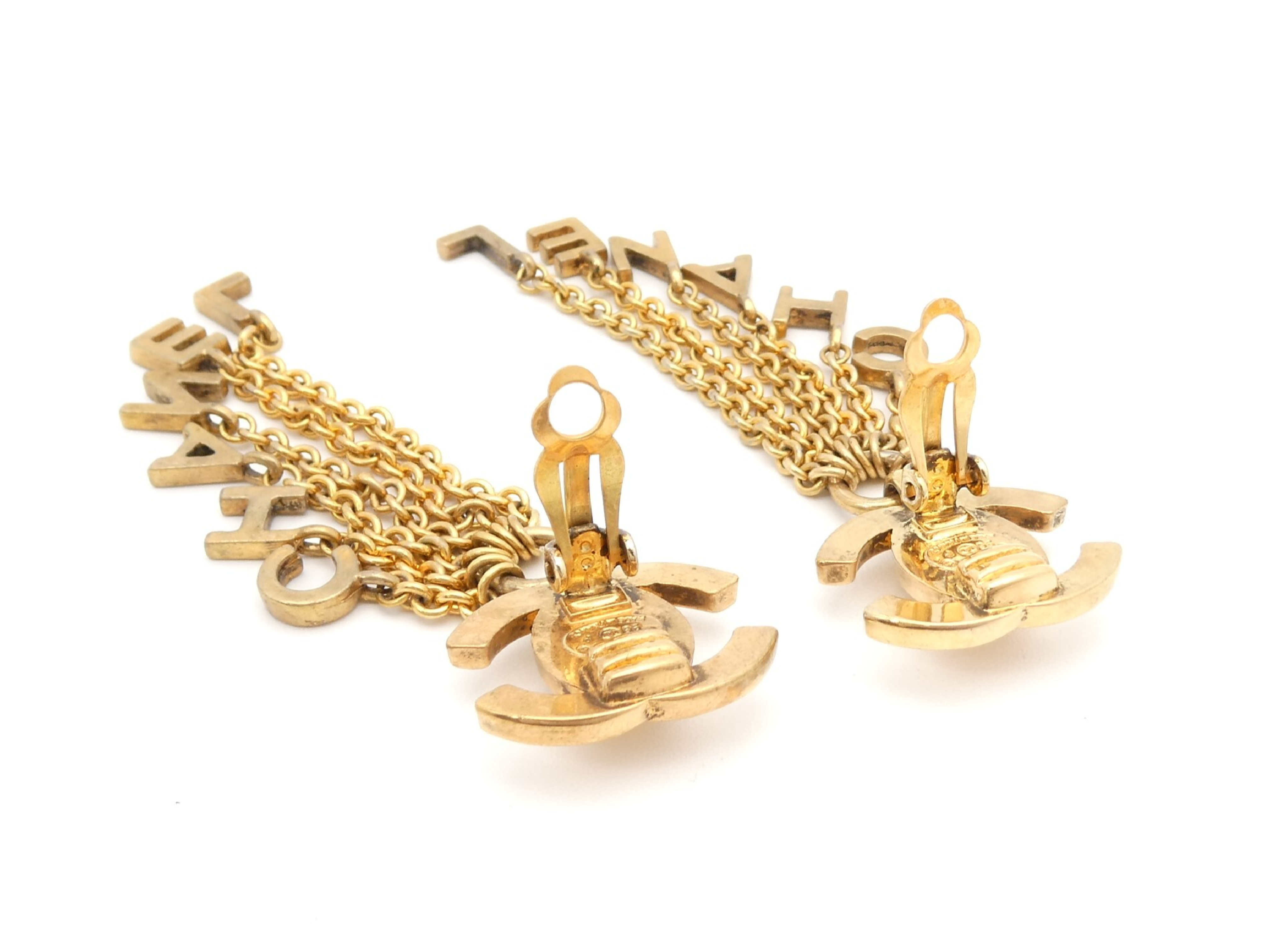 Coco Mark Logo Gold Earrings — view 4
