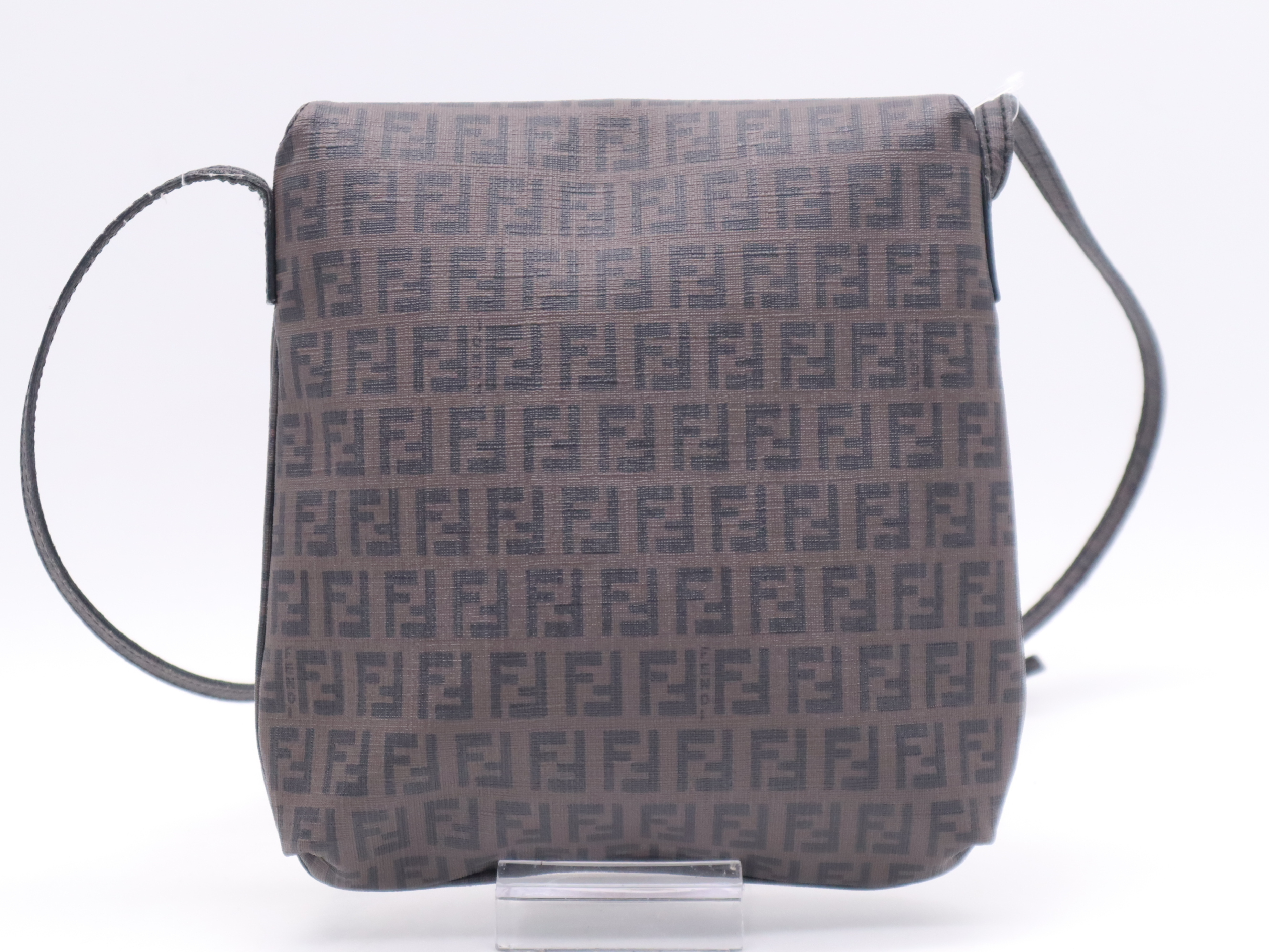 Canvas Zucchino Shoulder Bag, Brown, Gold Hardware — view 2