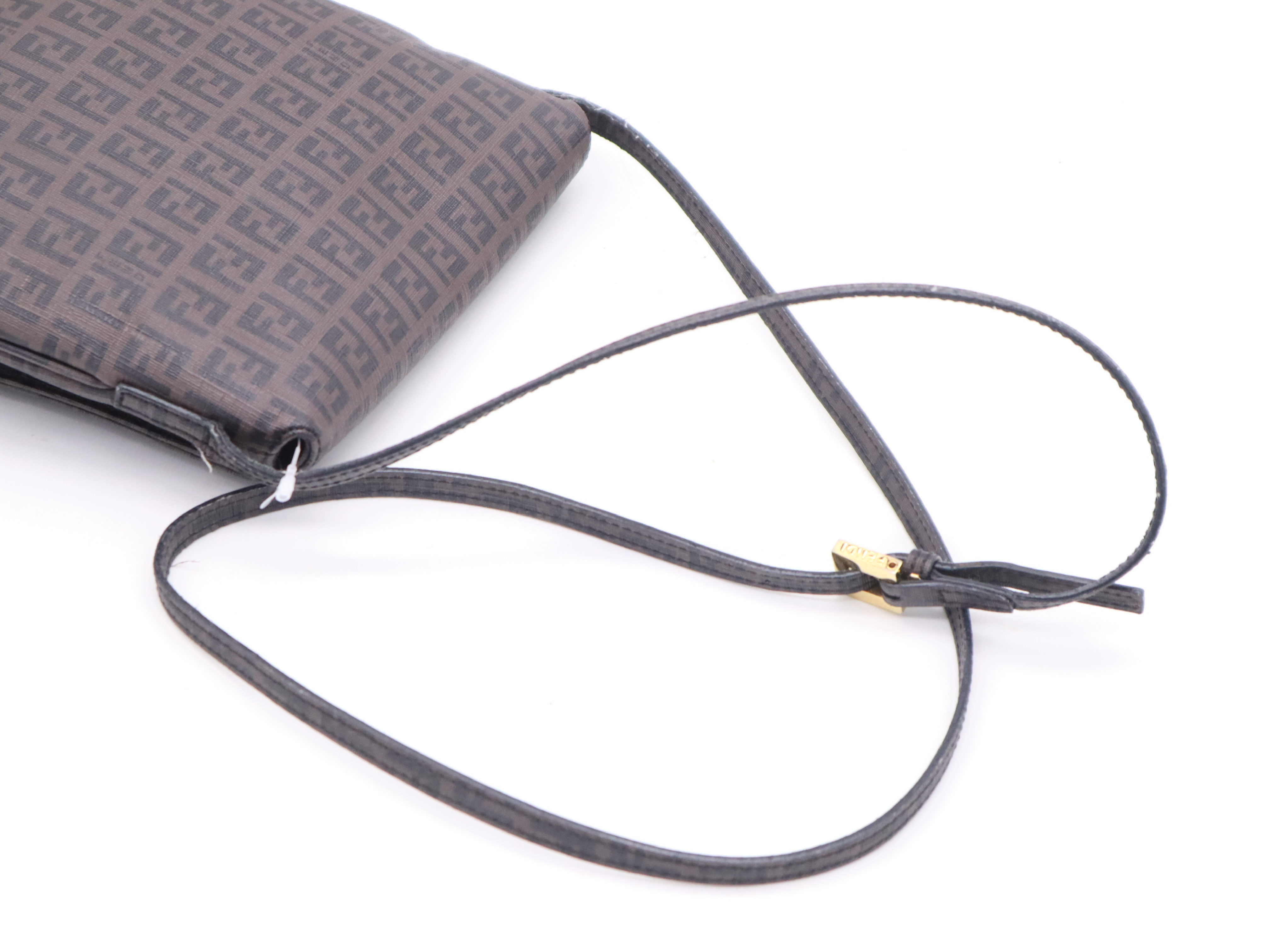 Canvas Zucchino Shoulder Bag, Brown, Gold Hardware — view 6