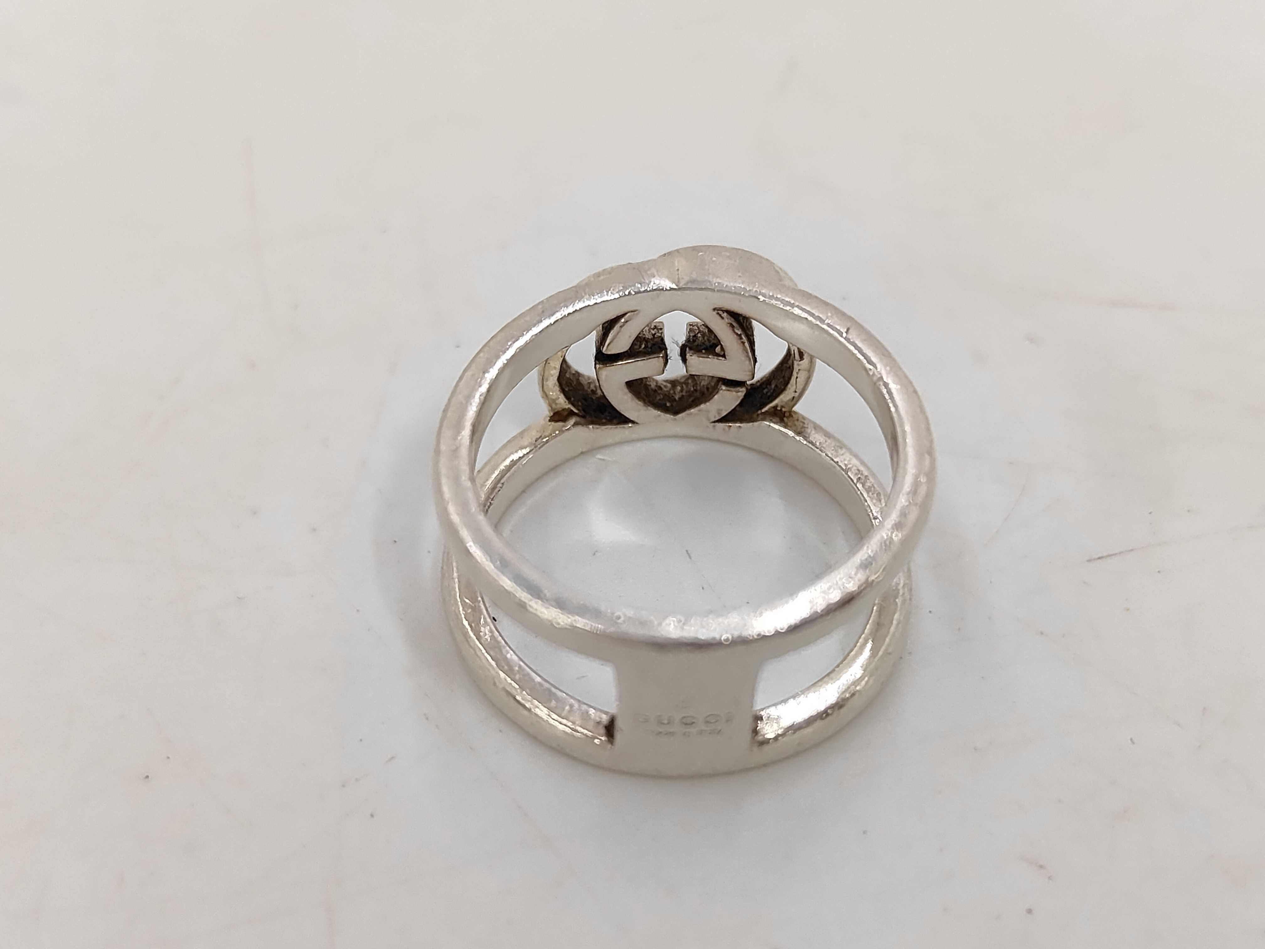 Interlocking Double G Sterling Silver 925 Bracelet/Bangle — view 5