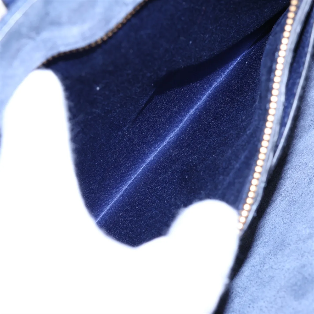 Madras Canvas x Suede x Leather 2-Way Handbag, Navy — view 11