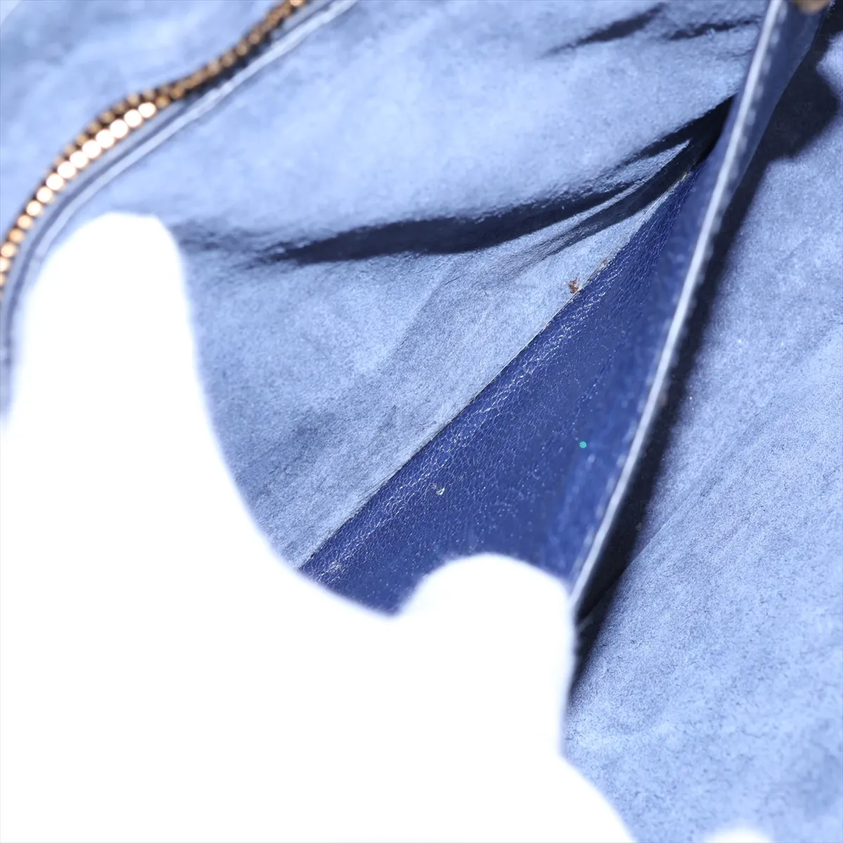 Madras Canvas x Suede x Leather 2-Way Handbag, Navy — view 12