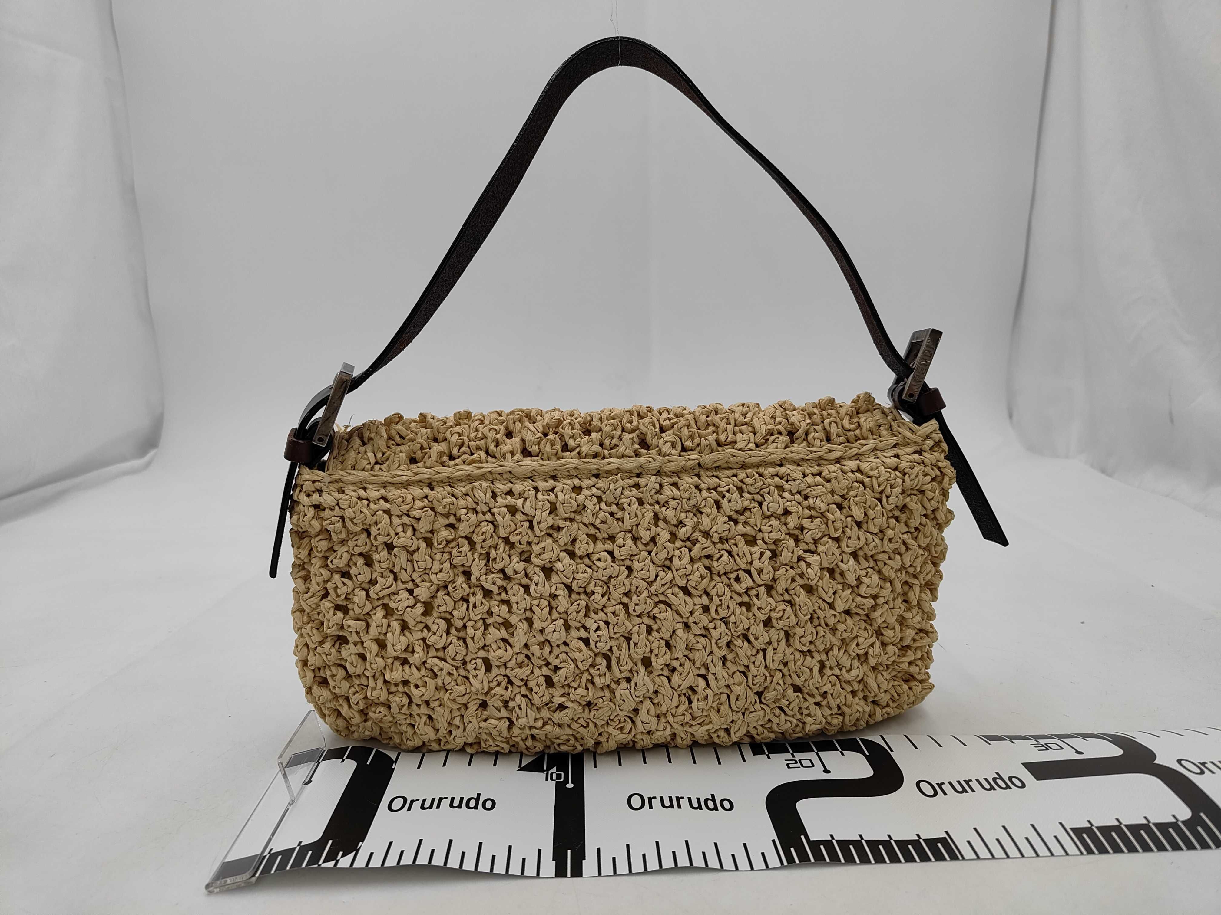 Raffia Wicker Mamma Bucket Shoulder Bag with Silver Hardware — view 2