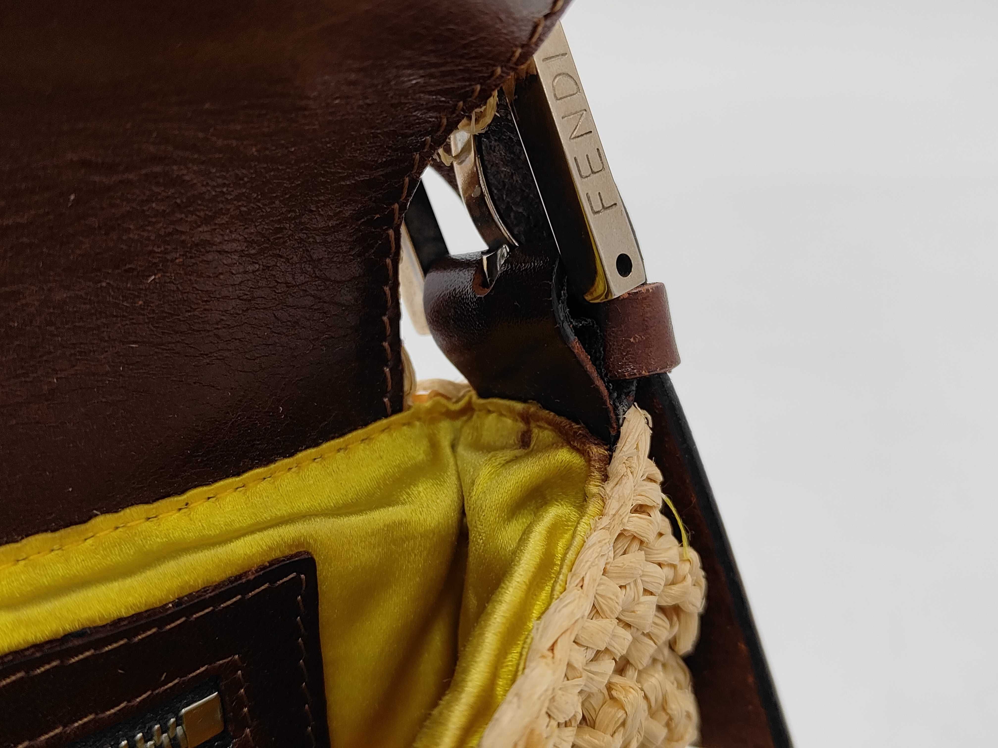 Raffia Wicker Mamma Bucket Shoulder Bag with Silver Hardware — view 11