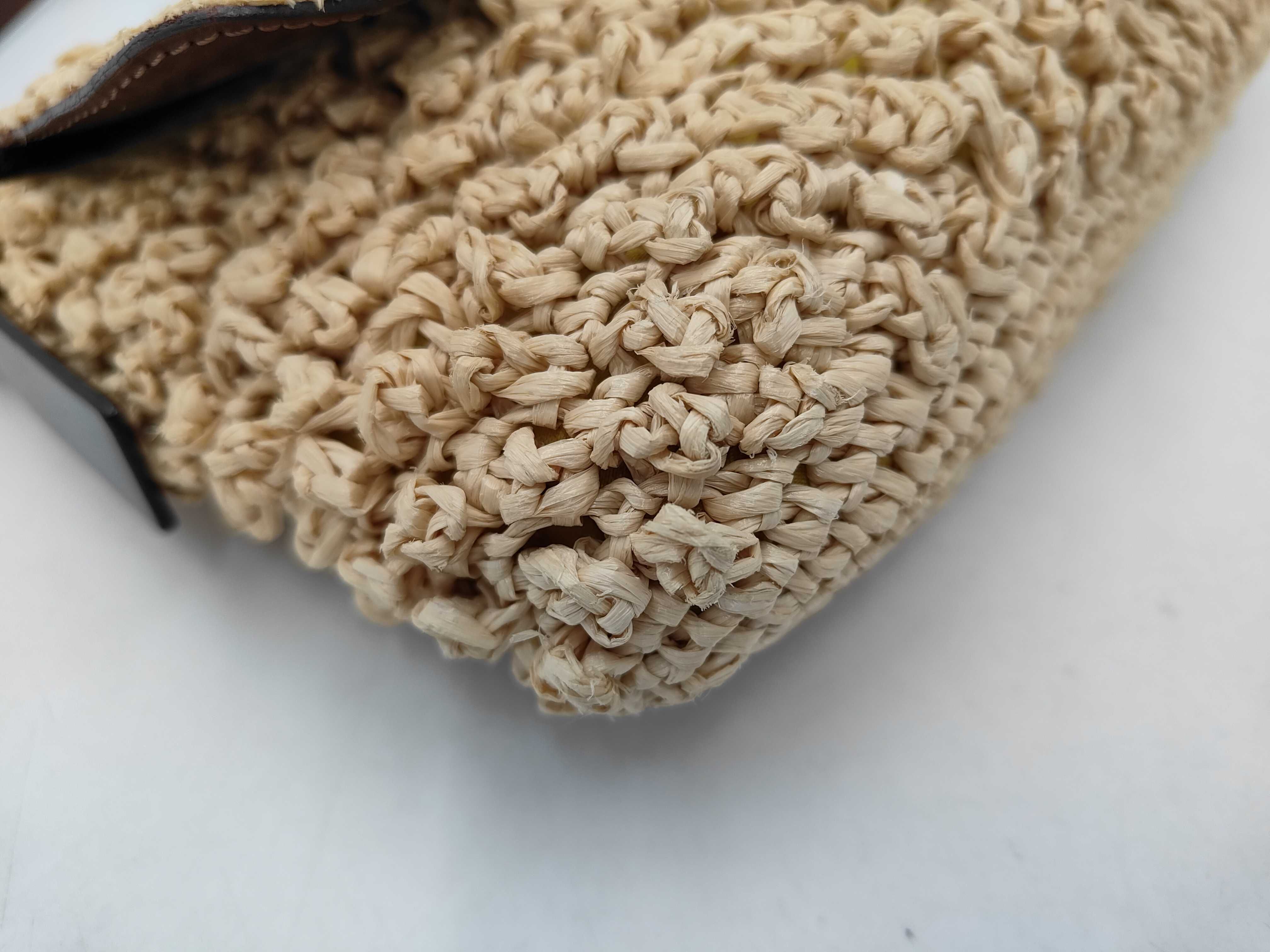 Raffia Wicker Mamma Bucket Shoulder Bag with Silver Hardware — view 4