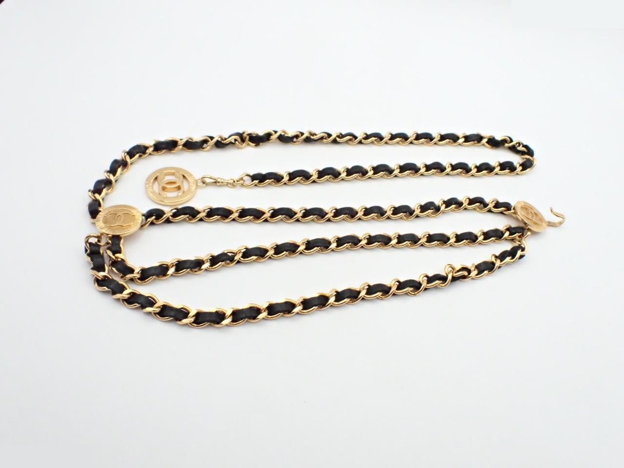 Coco Mark Triple Chain Belt, Total Length Approx. 88cm — view 2