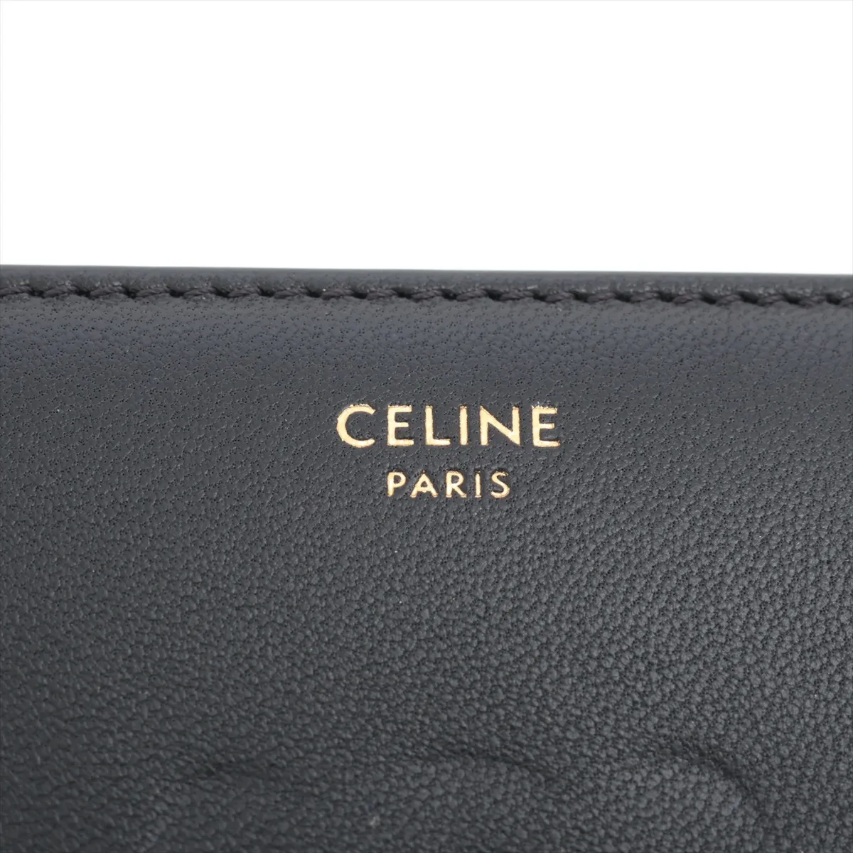 Triomphe Small Flap Wallet Leather Compact Wallet Black — view 9