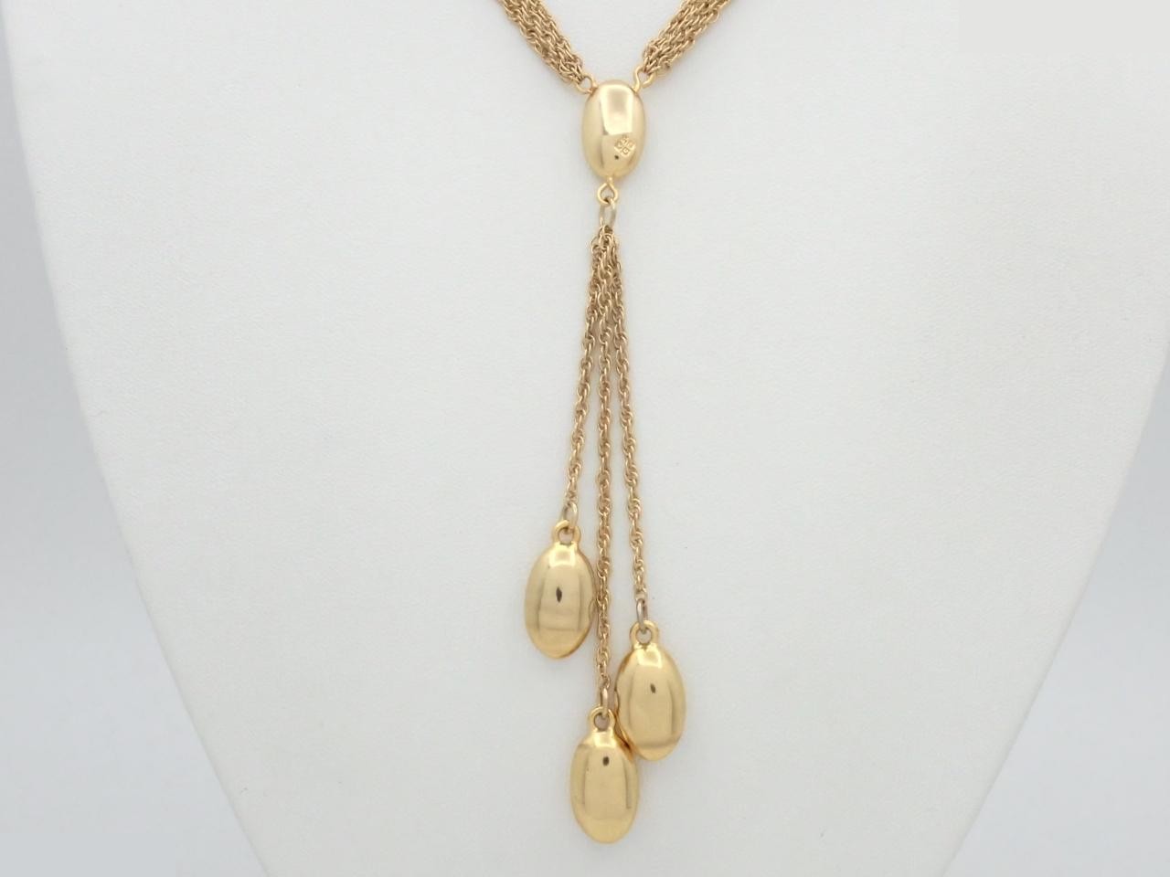 Other lines: Precious metal necklace, drop design, gold, neck circumference approximately 60cm.