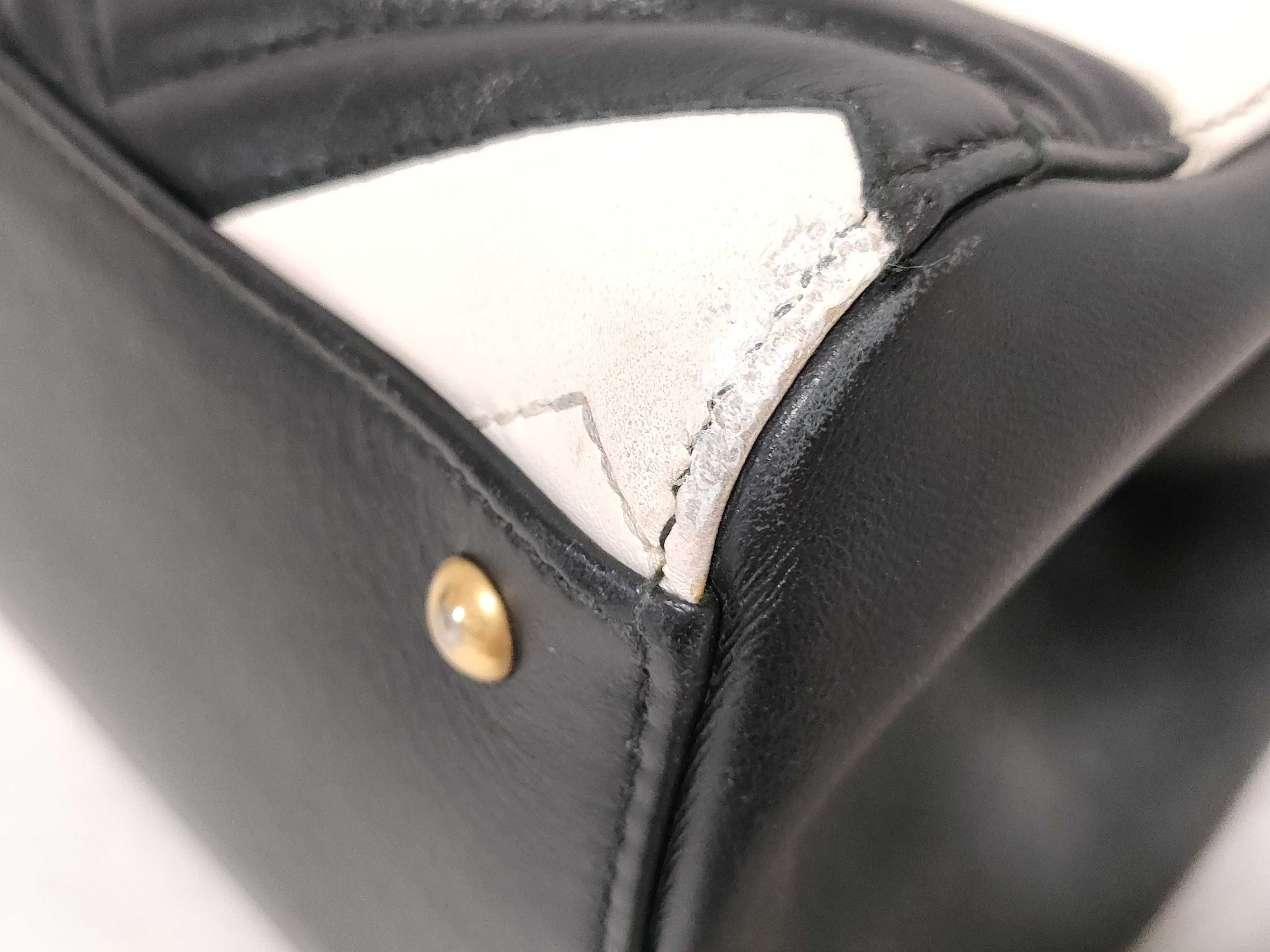 bag, black and white, 2-way, 448054 493492, black and white, with strap, handbag. — view 6