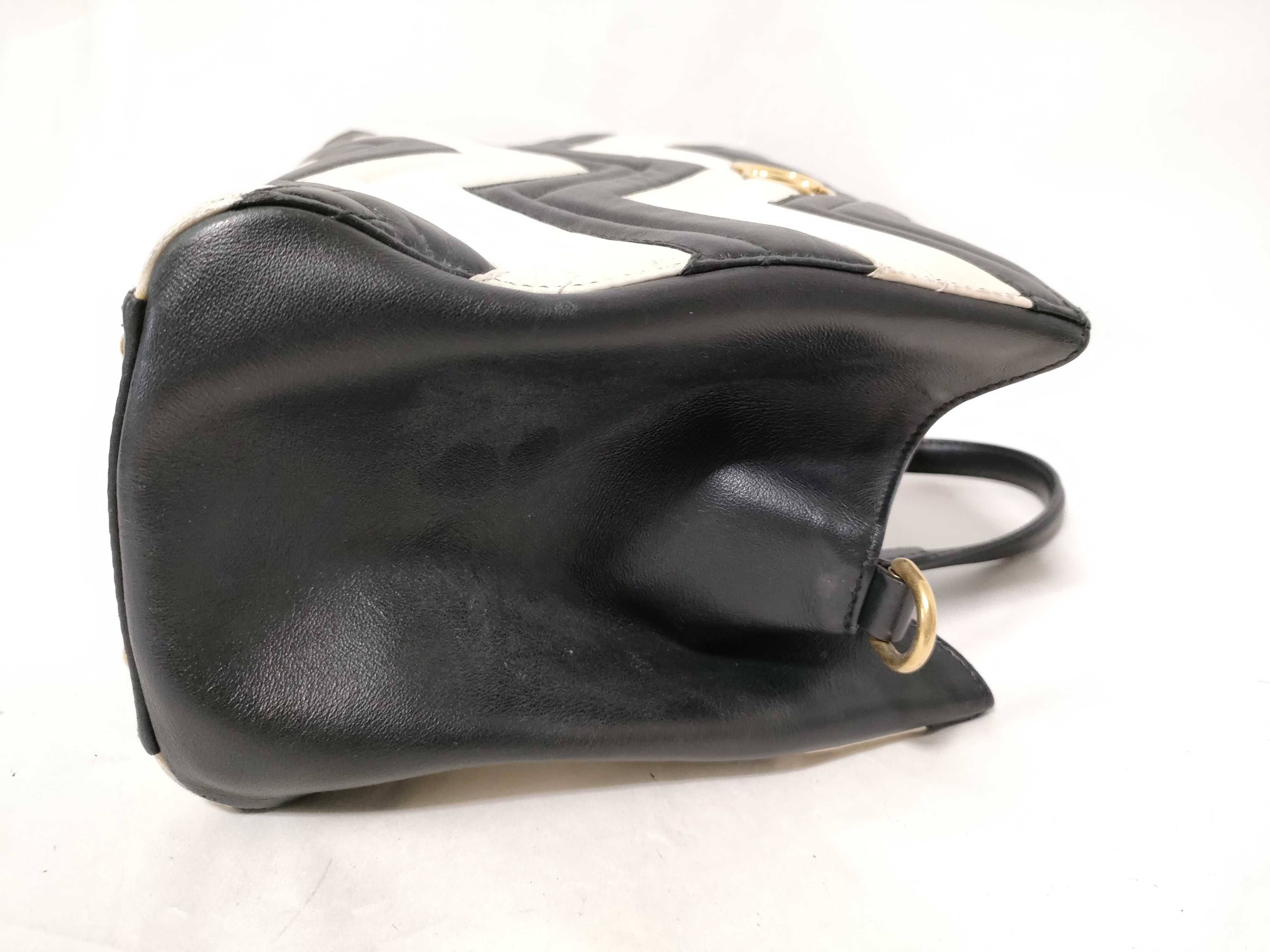 bag, black and white, 2-way, 448054 493492, black and white, with strap, handbag. — view 8