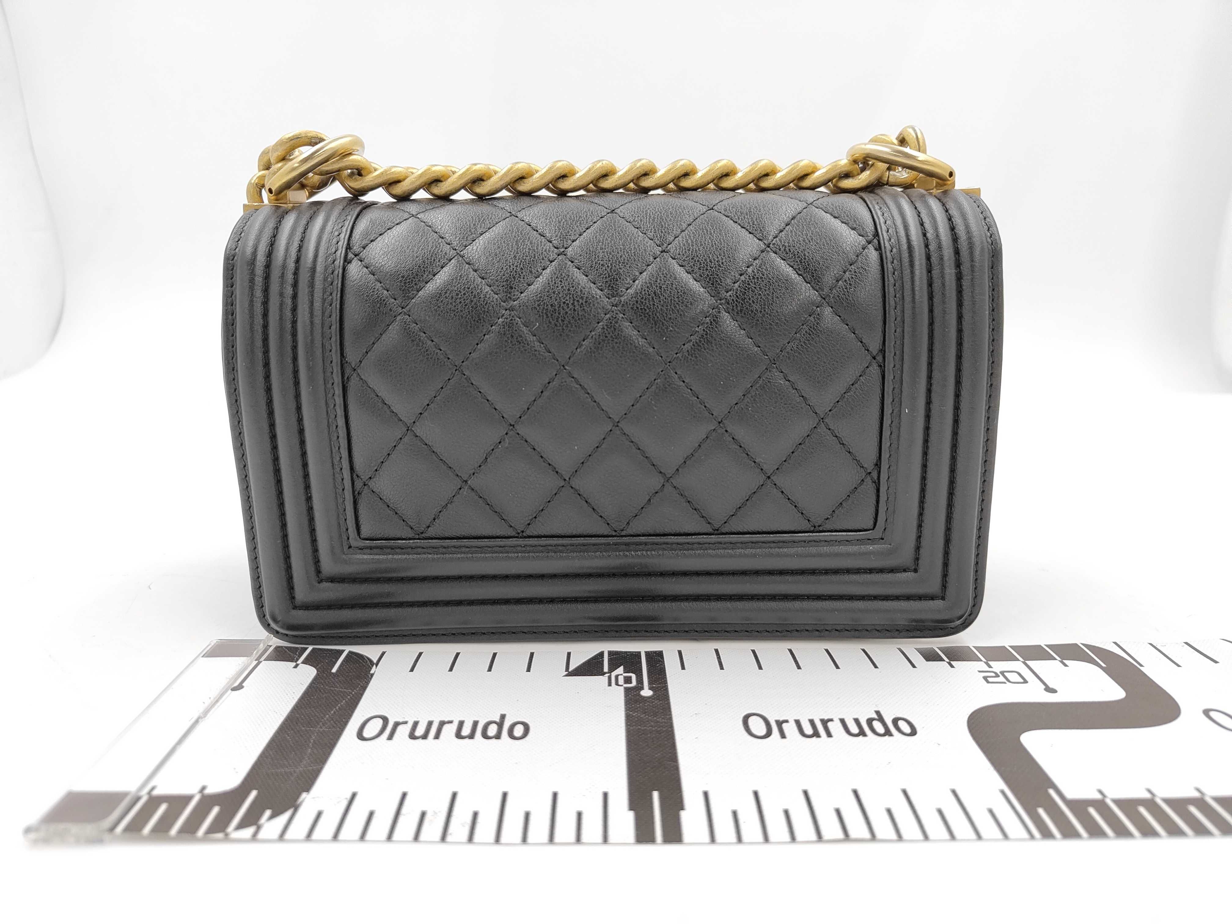 Boy Chanel Lambskin Black Shoulder Bag (Serial Number 27) with Gold Hardware — view 2