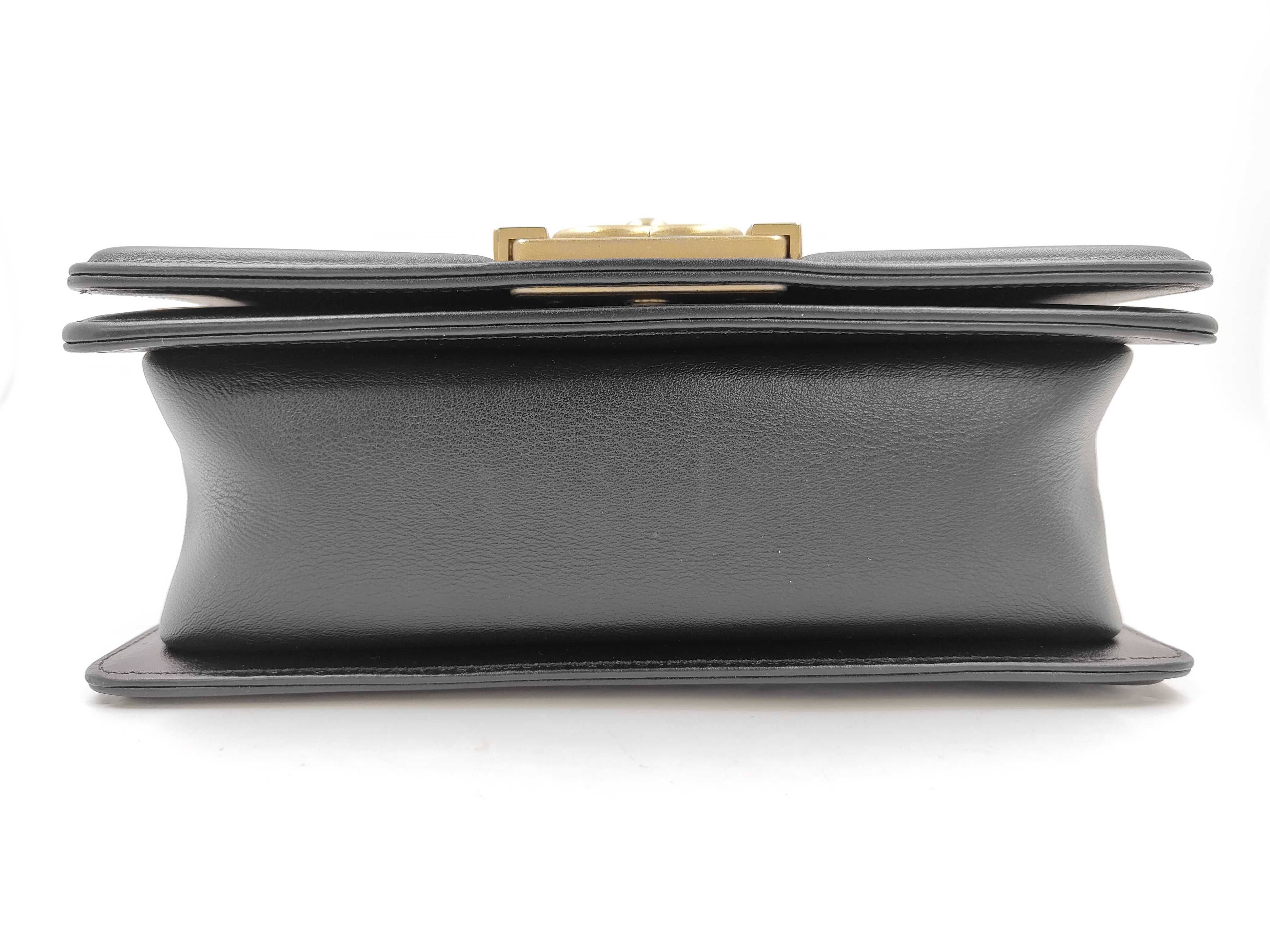 Boy Chanel Lambskin Black Shoulder Bag (Serial Number 27) with Gold Hardware — view 7