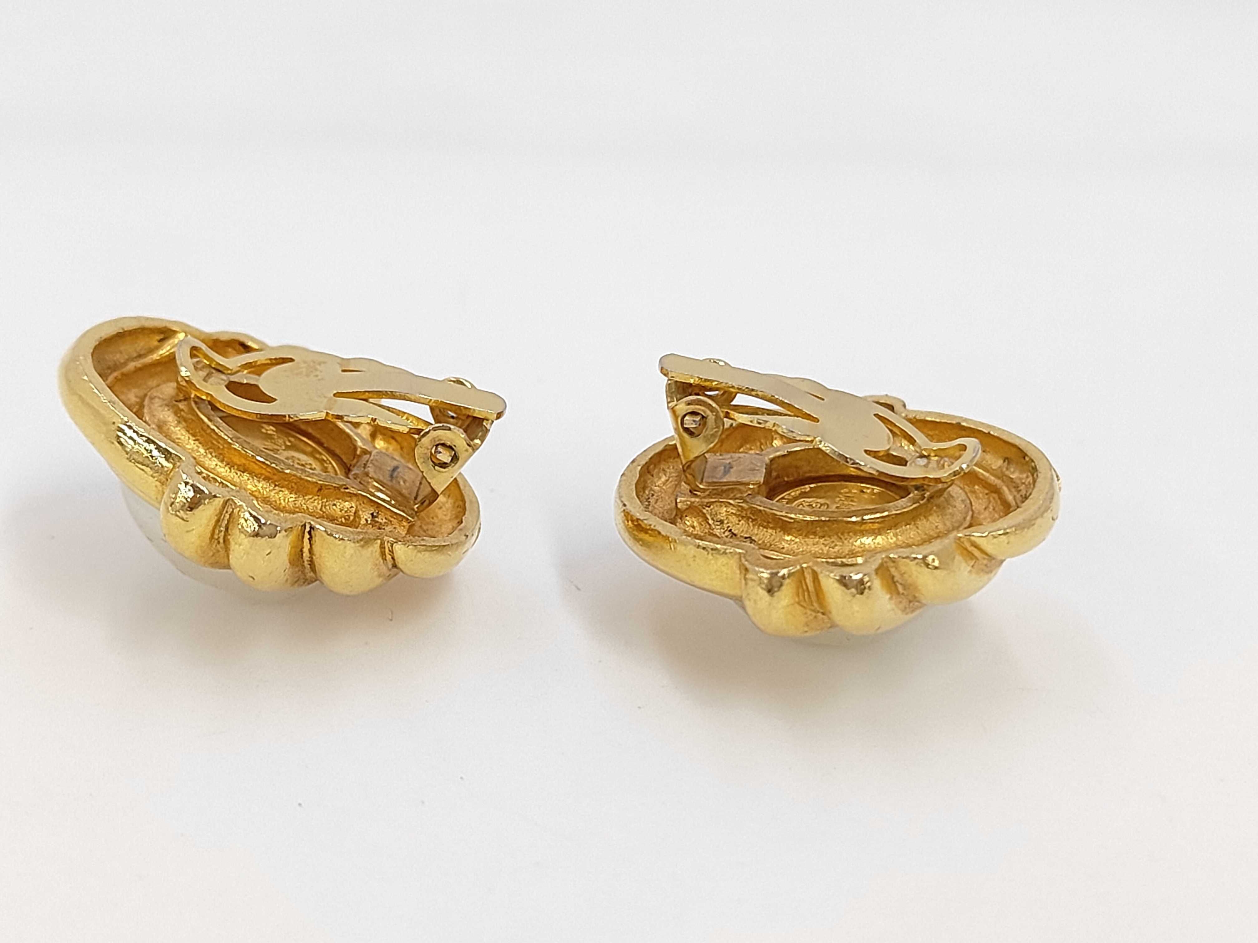 Gold Plated Faux Pearl Vintage Earrings — view 3
