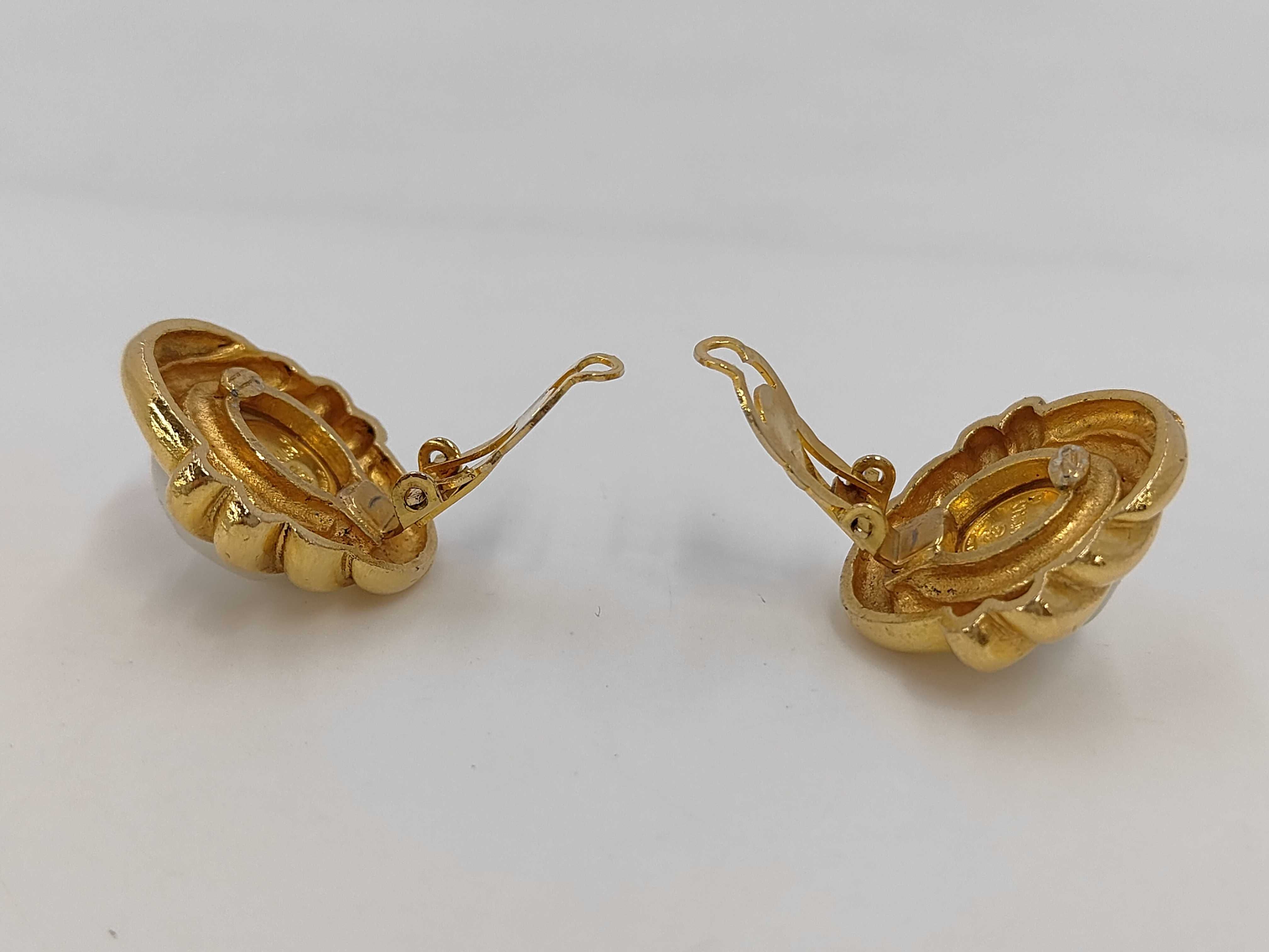 Gold Plated Faux Pearl Vintage Earrings — view 4