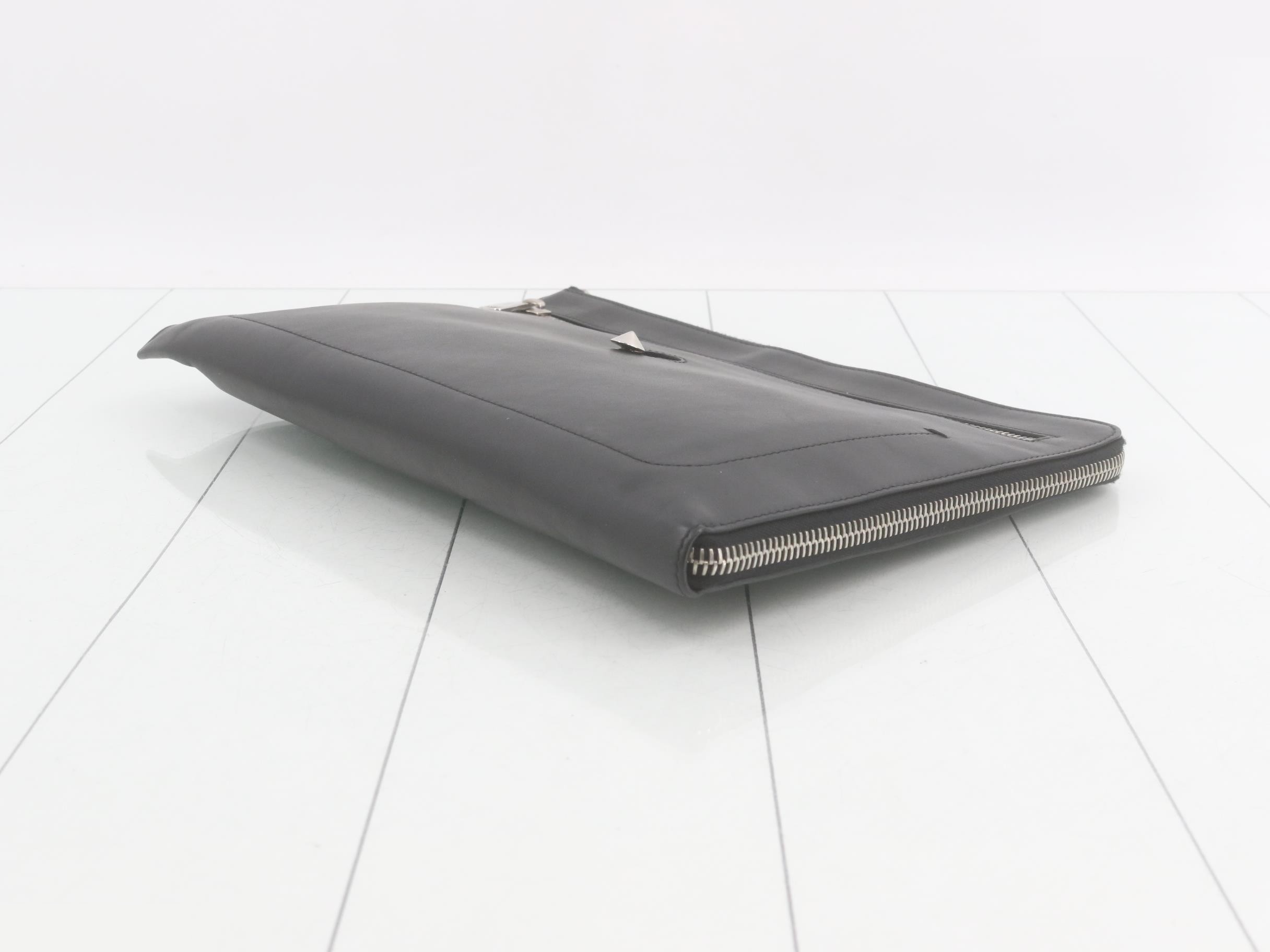 Monster Clutch Pouch Leather Black — view 6