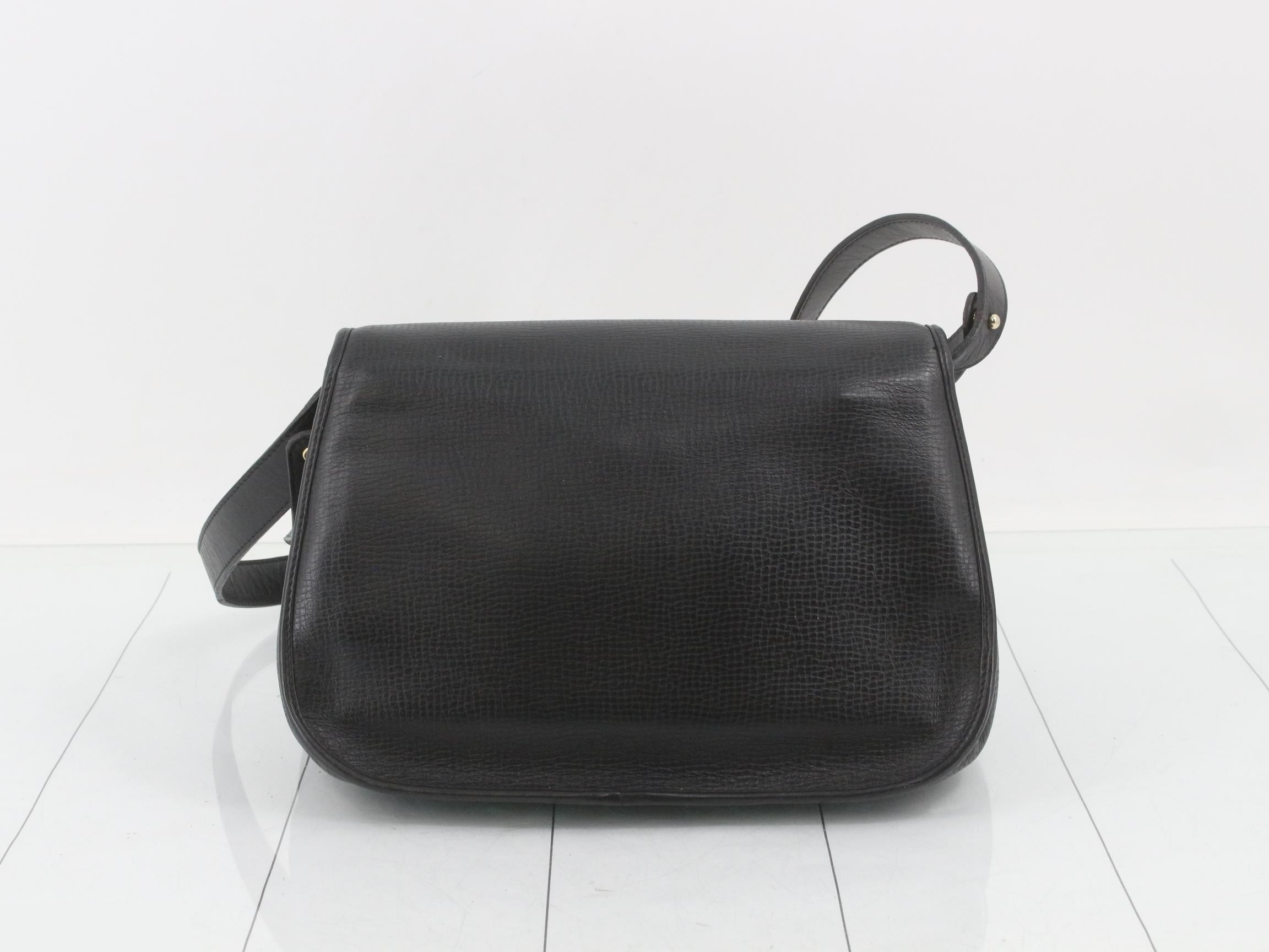 Leather shoulder bag, black — view 2