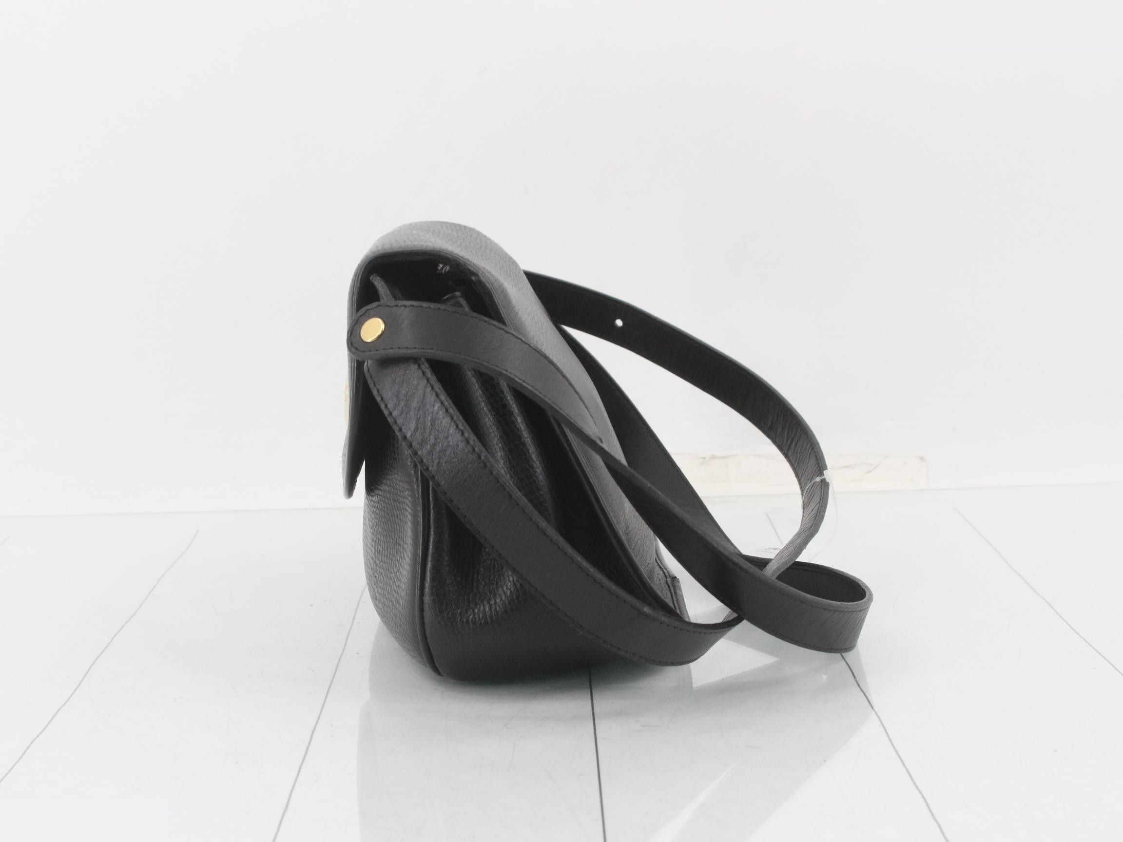 Leather shoulder bag, black — view 3