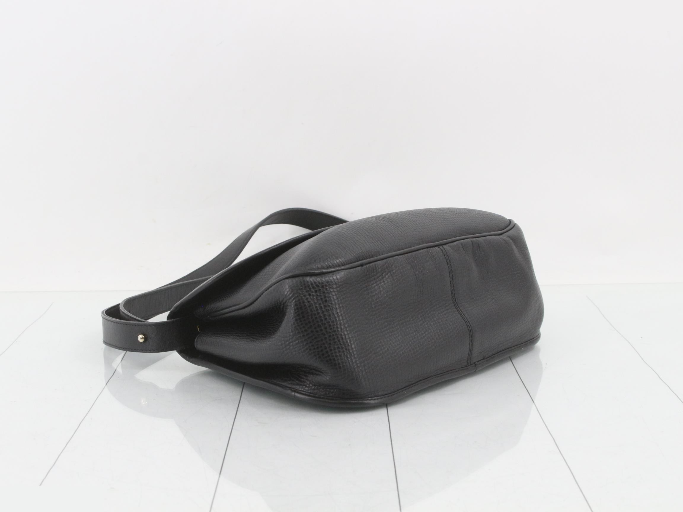Leather shoulder bag, black — view 5