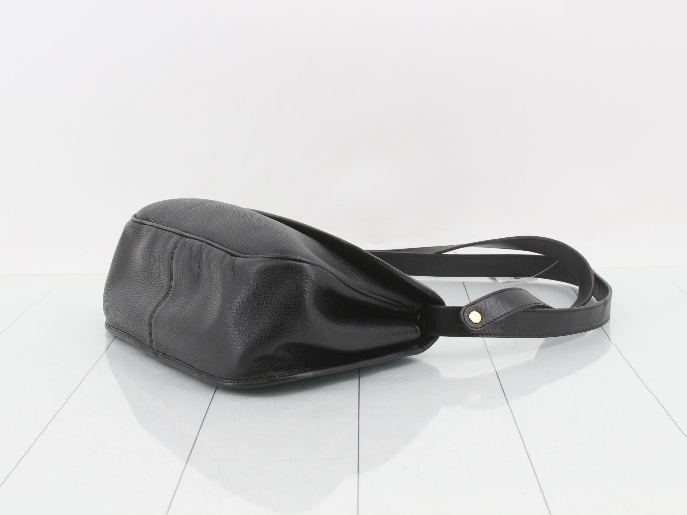 Leather shoulder bag, black — view 6