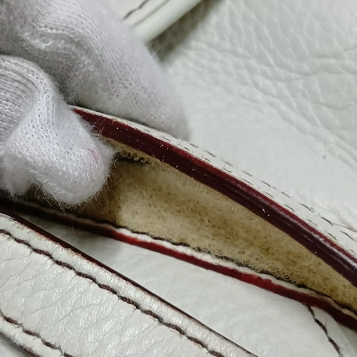 Saddle Leather Shoulder Bag, White — view 11