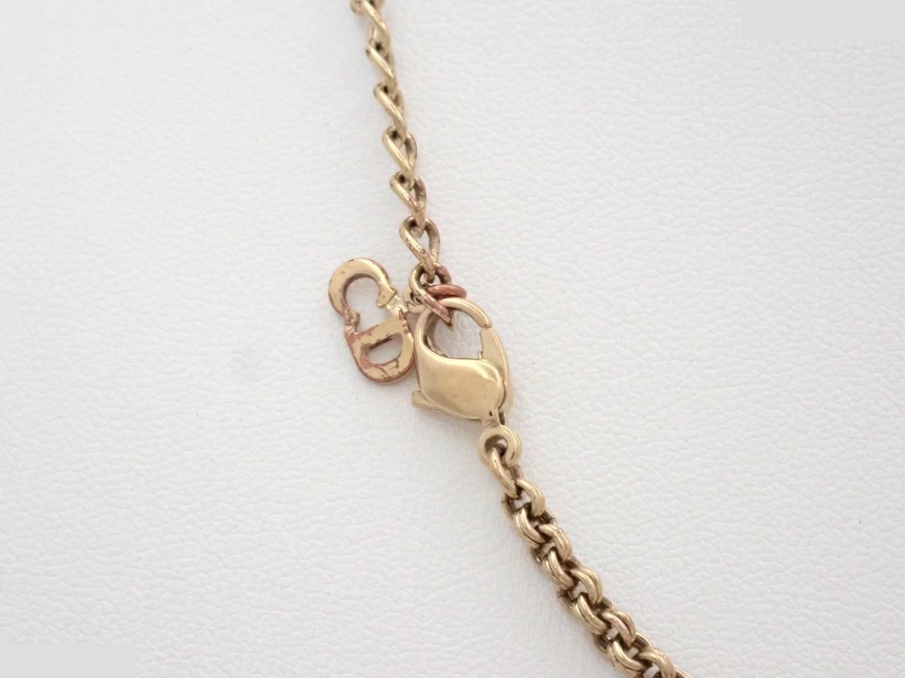 CD logo rhinestone necklace, chain approximately 42cm long. — view 2