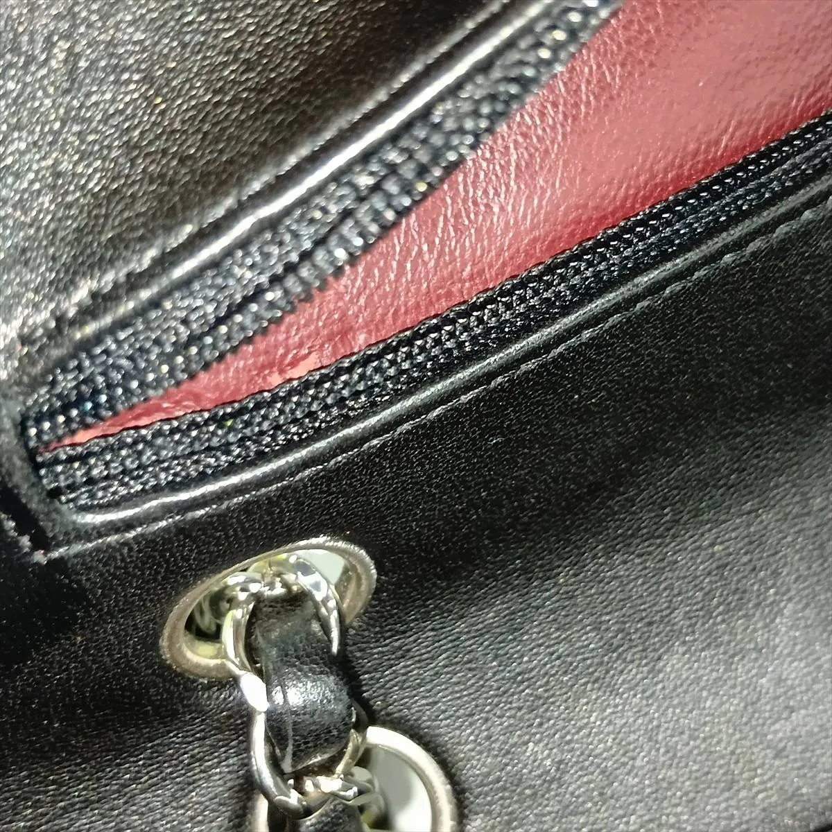 [Individually packaged] Chanel Matelassé 25 Lambskin Double Flap Double Chain Bag, Black with Silver Hardware, 14435921, Serial Number 14, A01112 — view 13