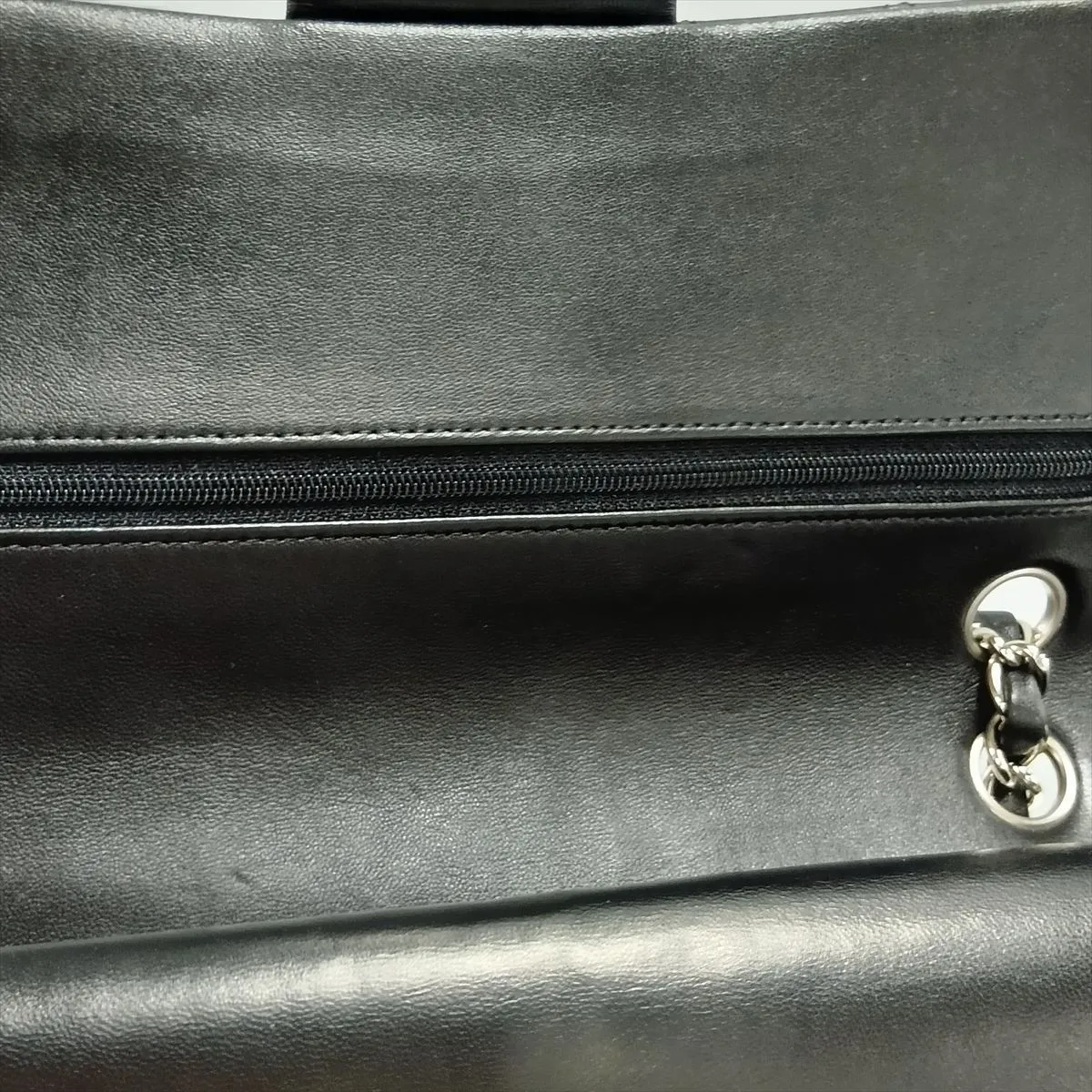 [Individually packaged] Chanel Matelassé 25 Lambskin Double Flap Double Chain Bag, Black with Silver Hardware, 14435921, Serial Number 14, A01112 — view 15
