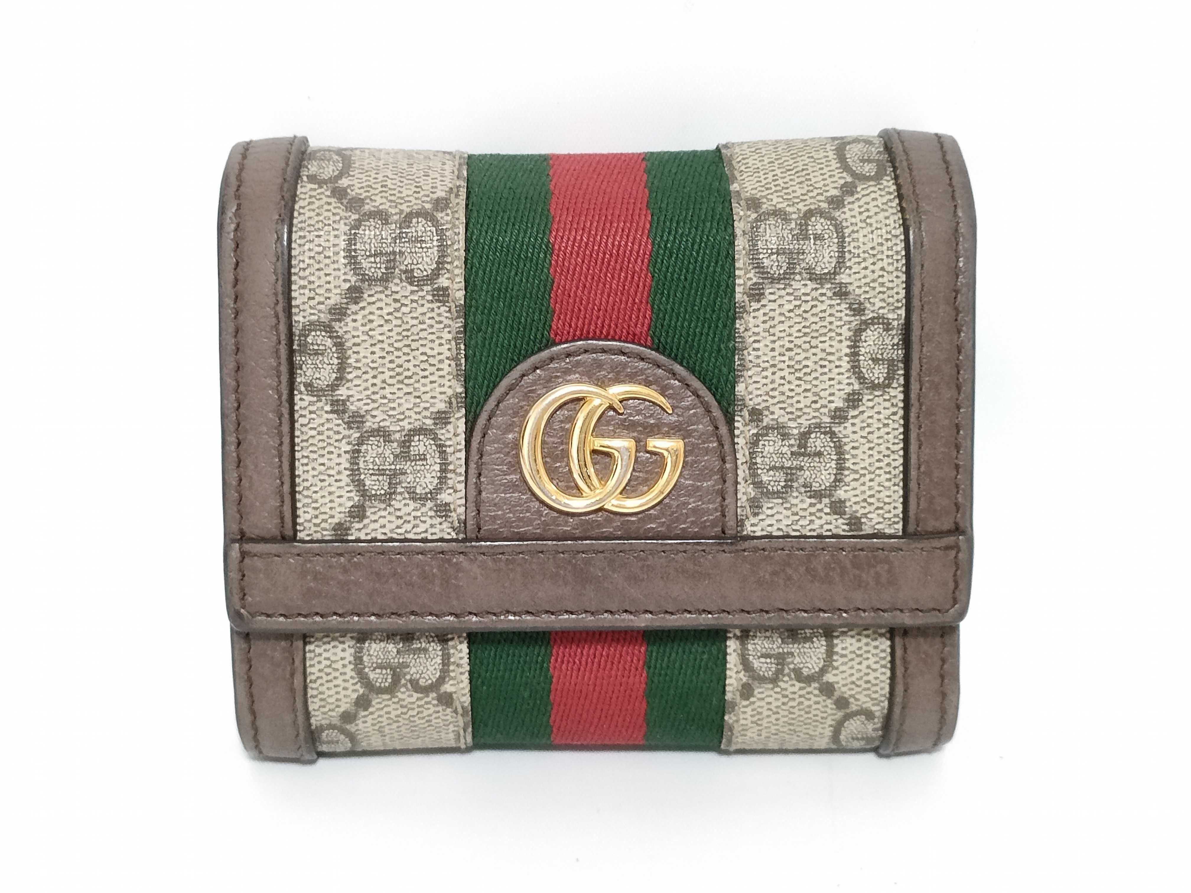GG Supreme Ophidia Compact Wallet Sherry Wallet