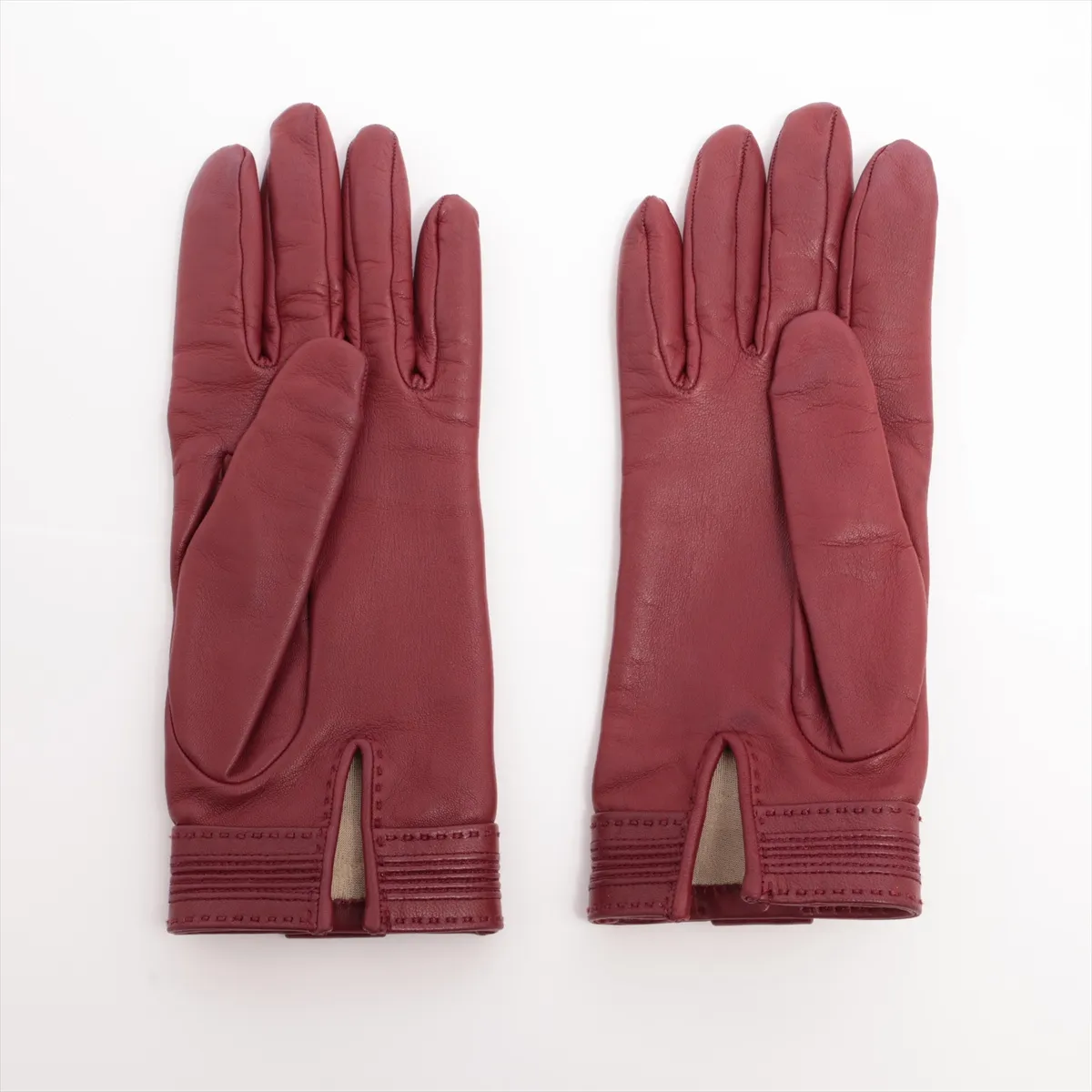 Constance x Kelly Gloves, size 6, lambskin, brown. — view 2