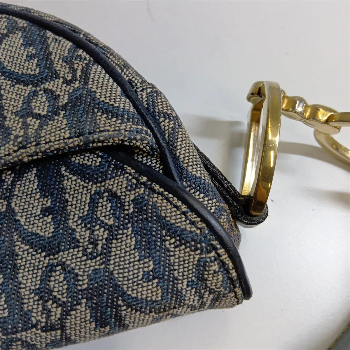Trotter Saddle Bag Canvas x Leather Shoulder Bag Navy — view 15