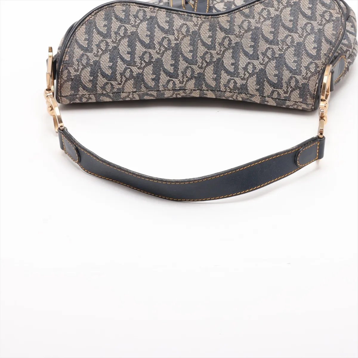 Trotter Saddle Bag Canvas x Leather Shoulder Bag Navy — view 5