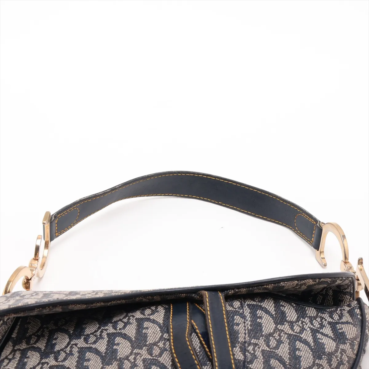 Trotter Saddle Bag Canvas x Leather Shoulder Bag Navy — view 6