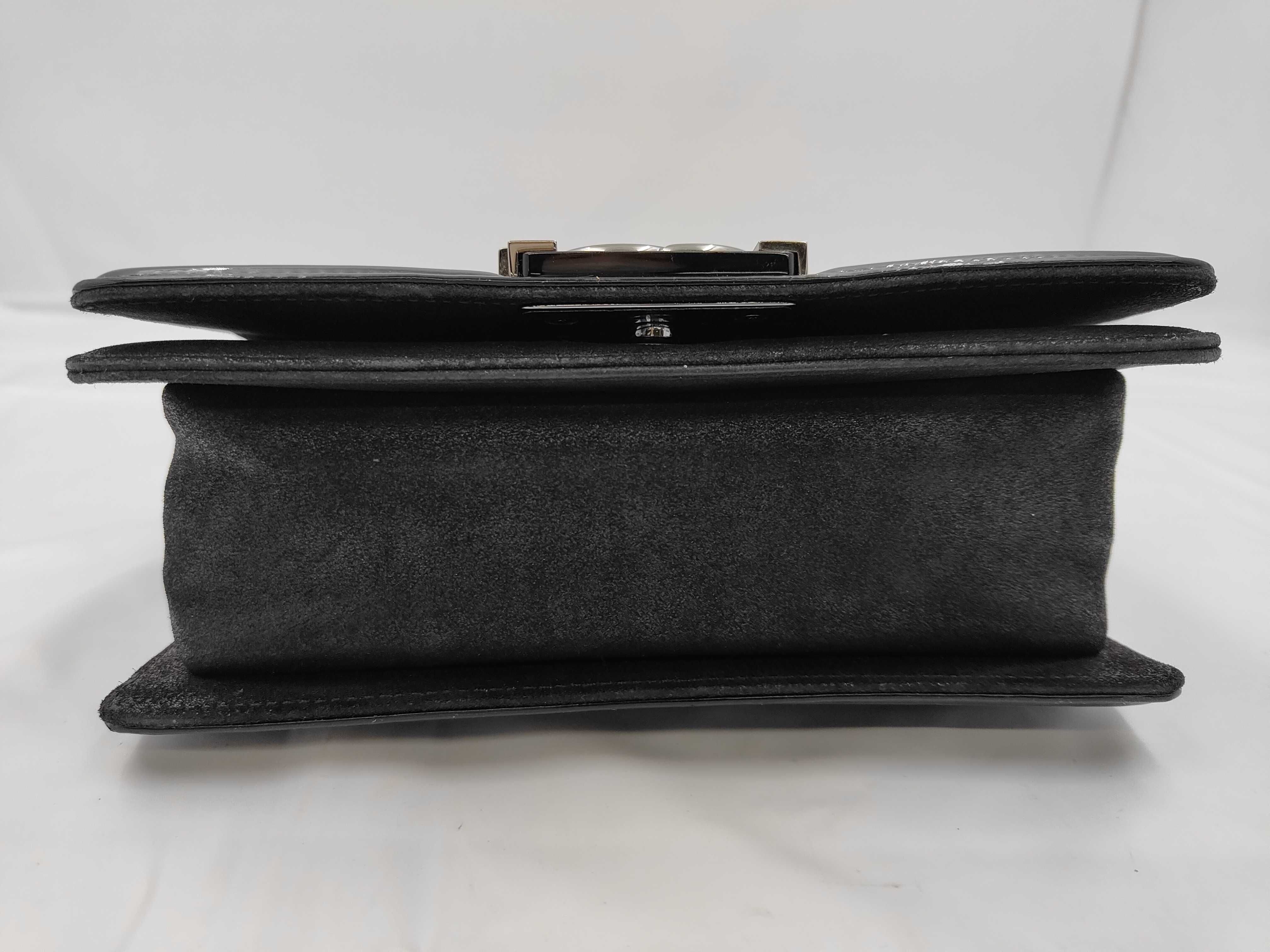 Mini Boy Chanel Chain Shoulder Bag with Sequins, Black — view 7