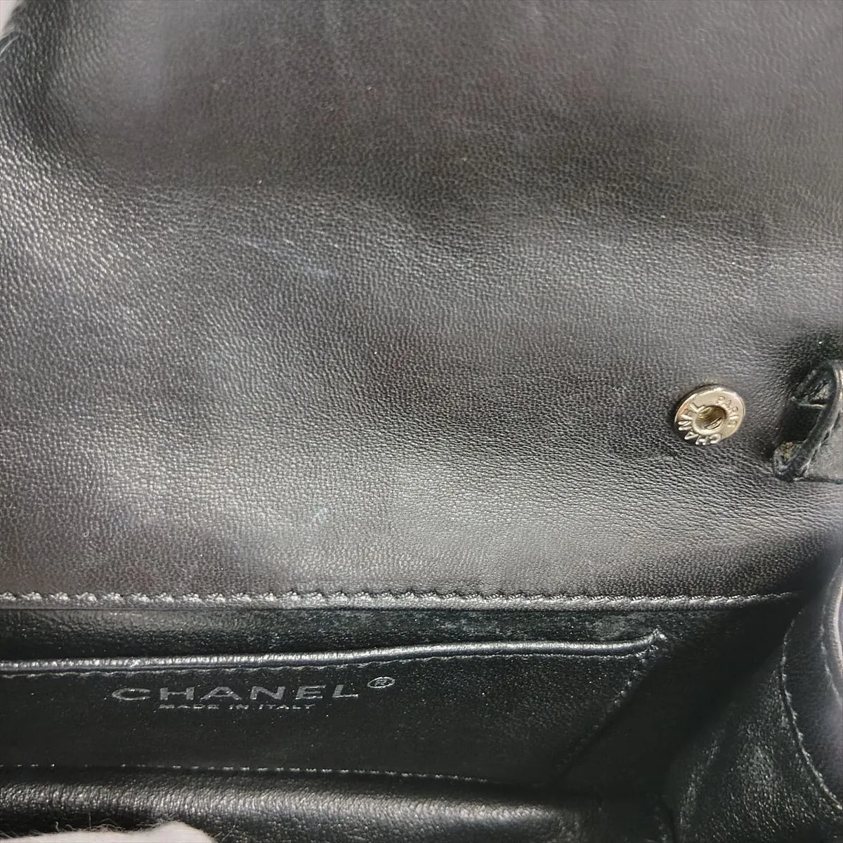 Coco Mark Lambskin Shoulder Bag, Black with Silver Hardware, 18027594, serial number in the 18 range. — view 15
