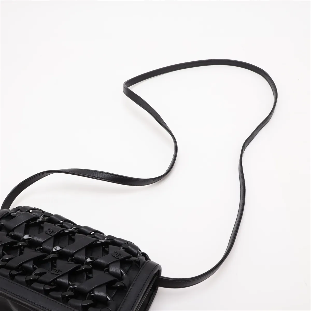 Coco Mark Lambskin Shoulder Bag, Black with Silver Hardware, 18027594, serial number in the 18 range. — view 5