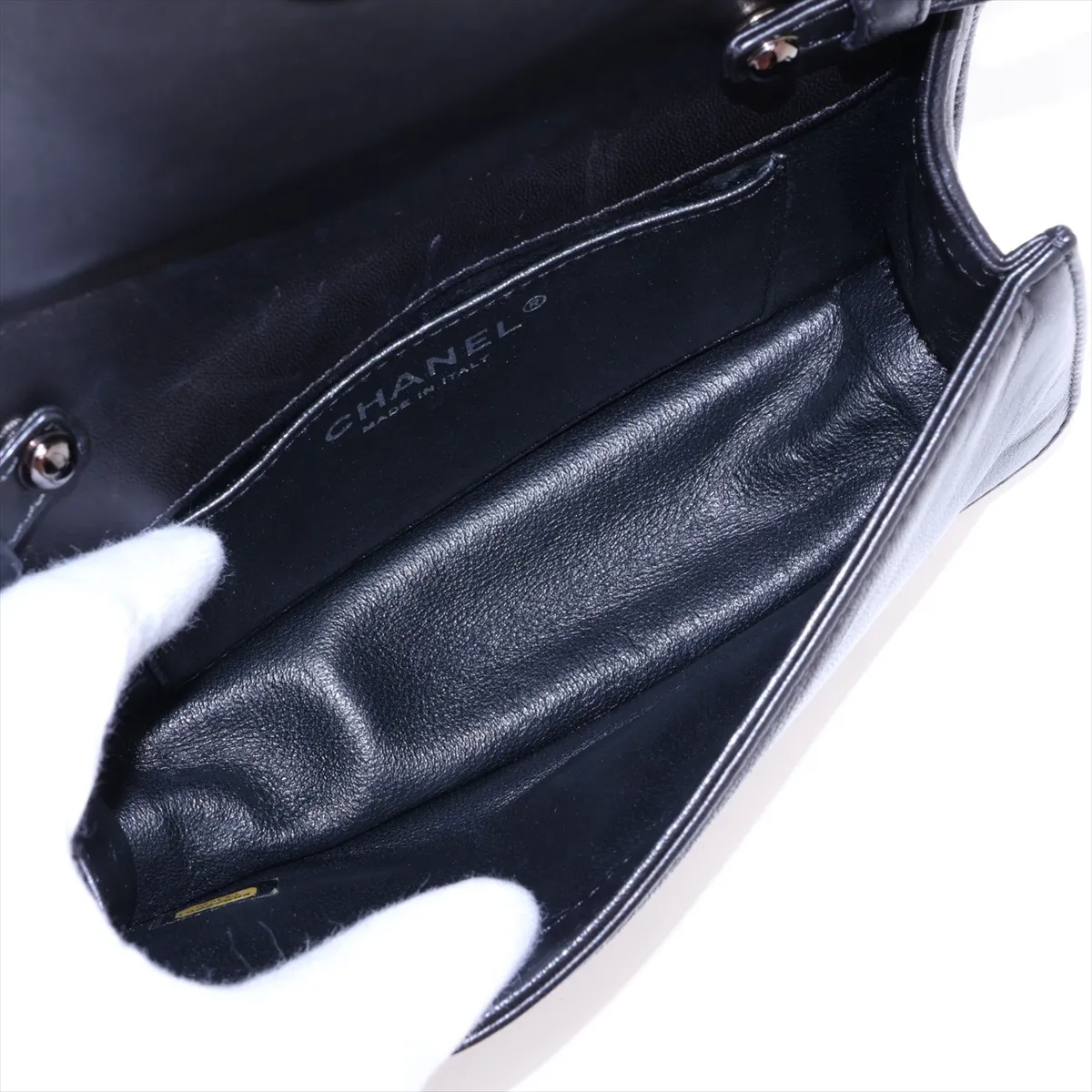 Coco Mark Lambskin Shoulder Bag, Black with Silver Hardware, 18027594, serial number in the 18 range. — view 6