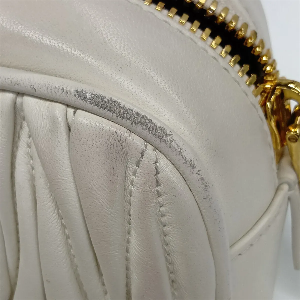 Matelassé Arcadi Leather 2-Way Handbag, White — view 14