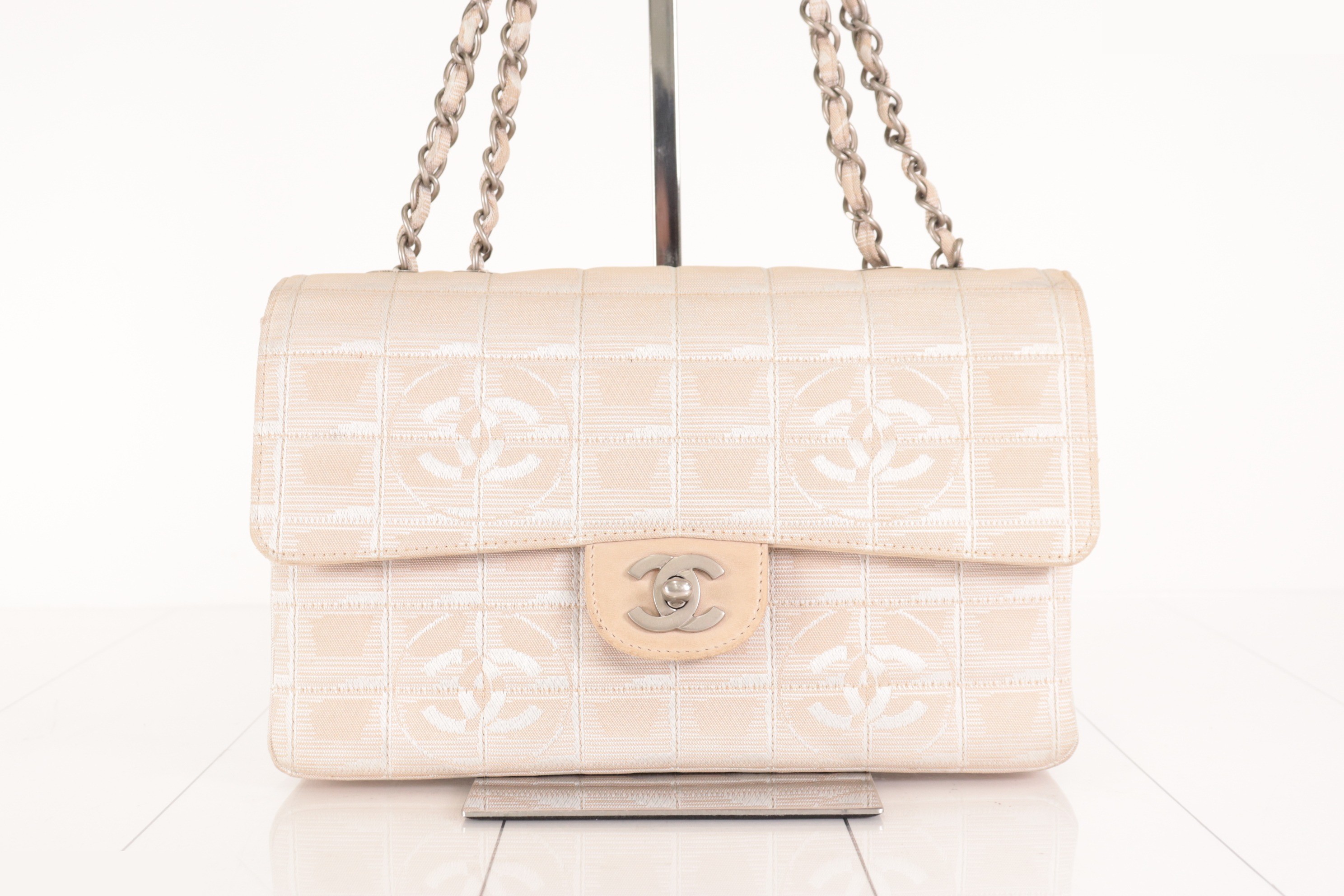 New Travel Line Shoulder Bag, Beige, No. 7